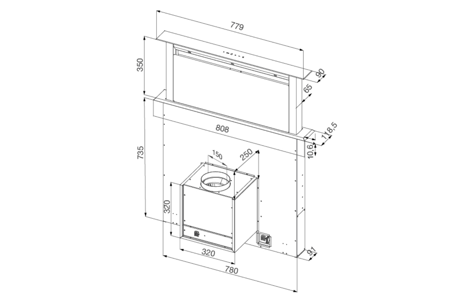 Máy Hút Mùi Âm Bàn Malloca Downdraft K-900BM