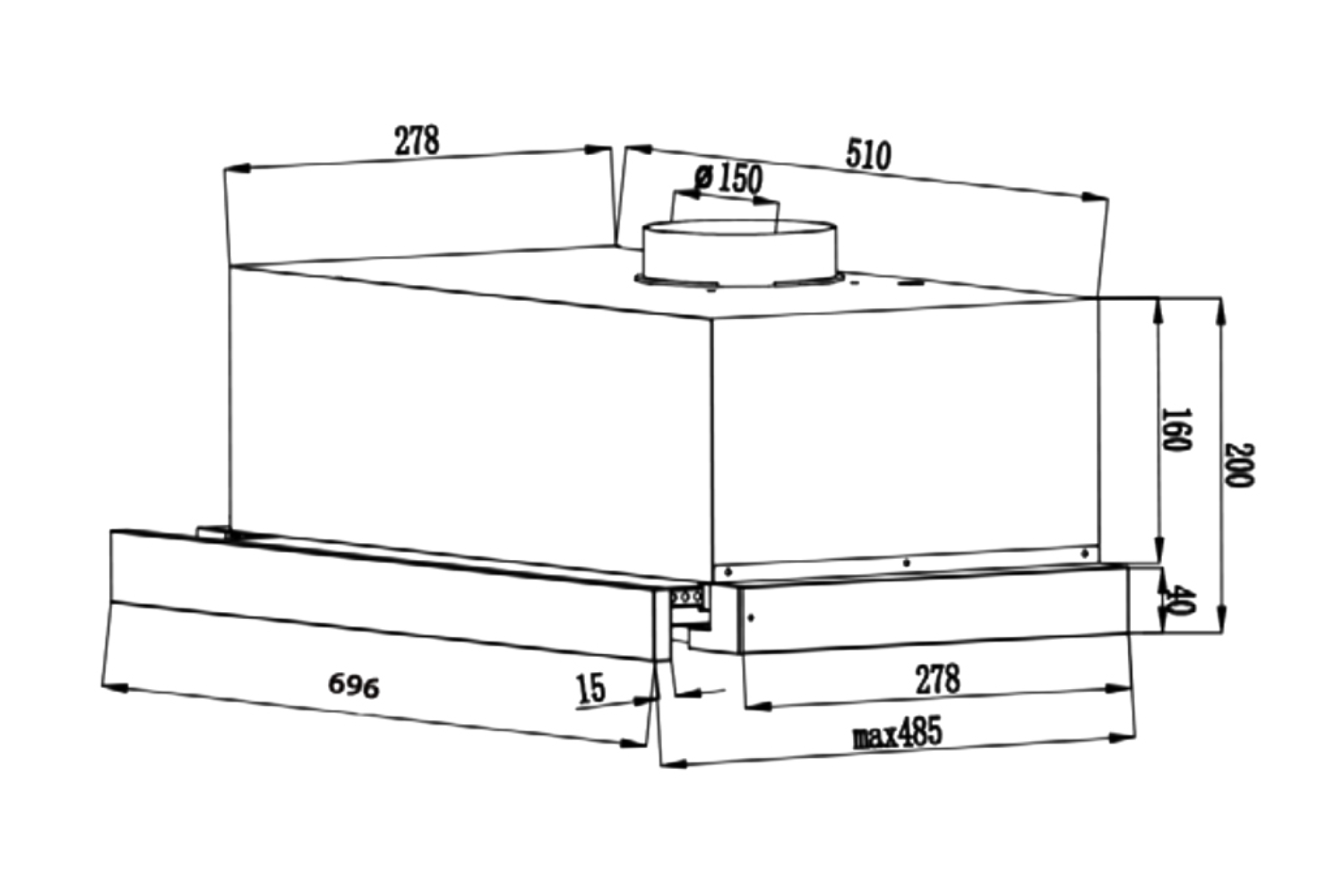 Hút Mùi Âm Tủ Canzy CZ 70BRH