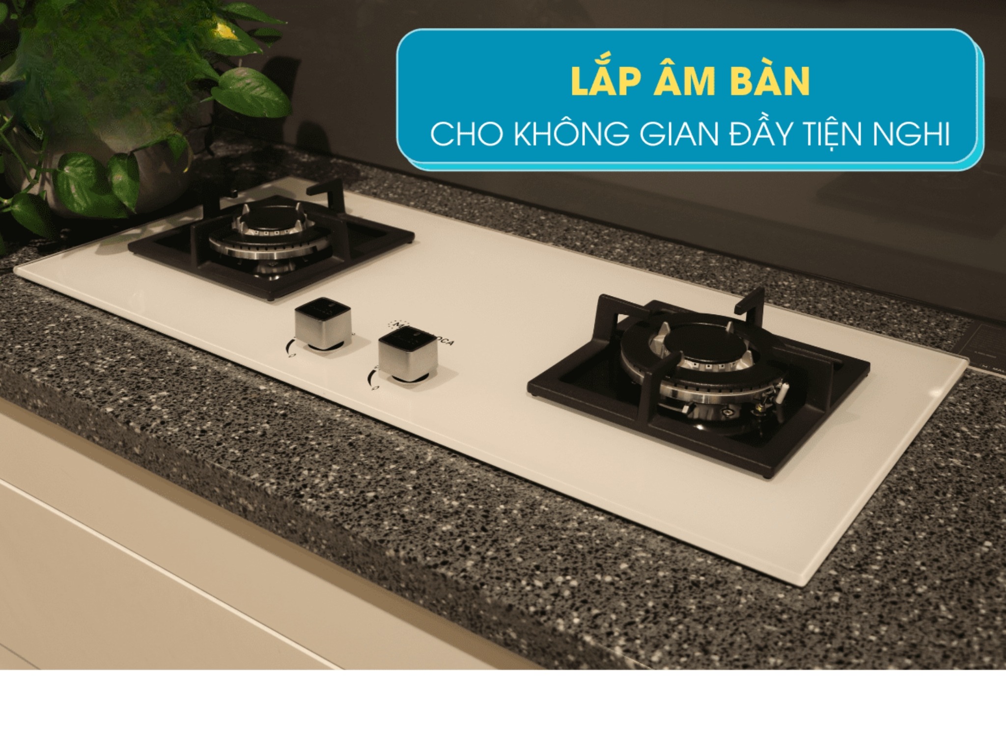 Bếp Gas Malloca AS 9502W (Màu Trắng) - Bếp Âm 02 Vùng Nấu