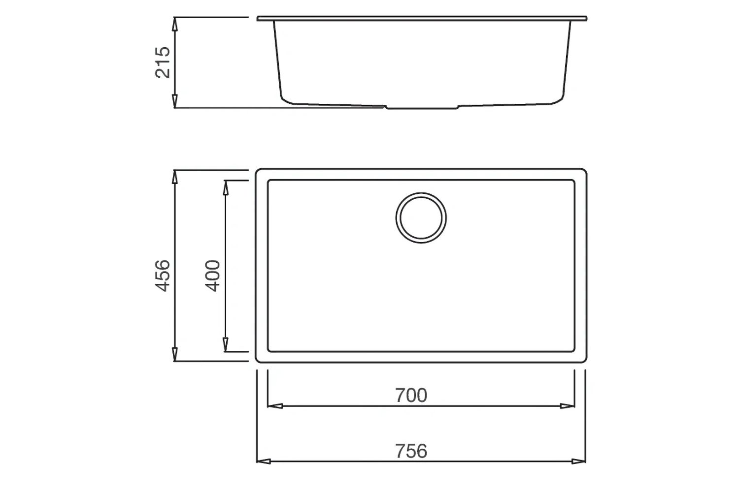 Chậu Rửa Bát 1 Hố Bằng Đá Granite Malloca ZEN K-13040