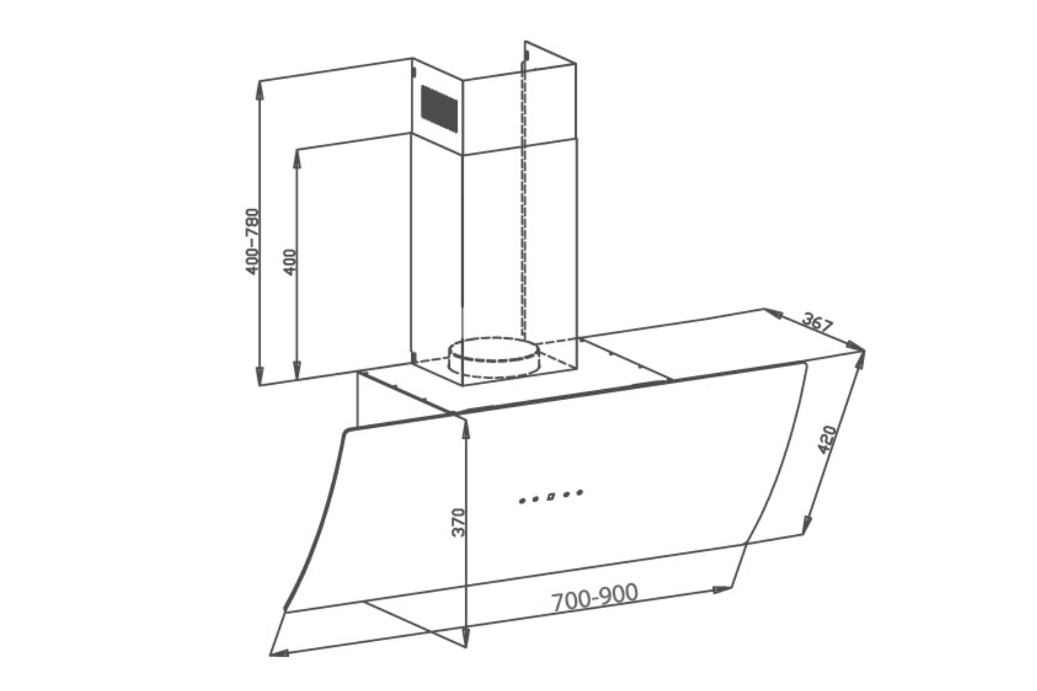Máy Hút Mùi Kính Vát Canzy CZ 087D
