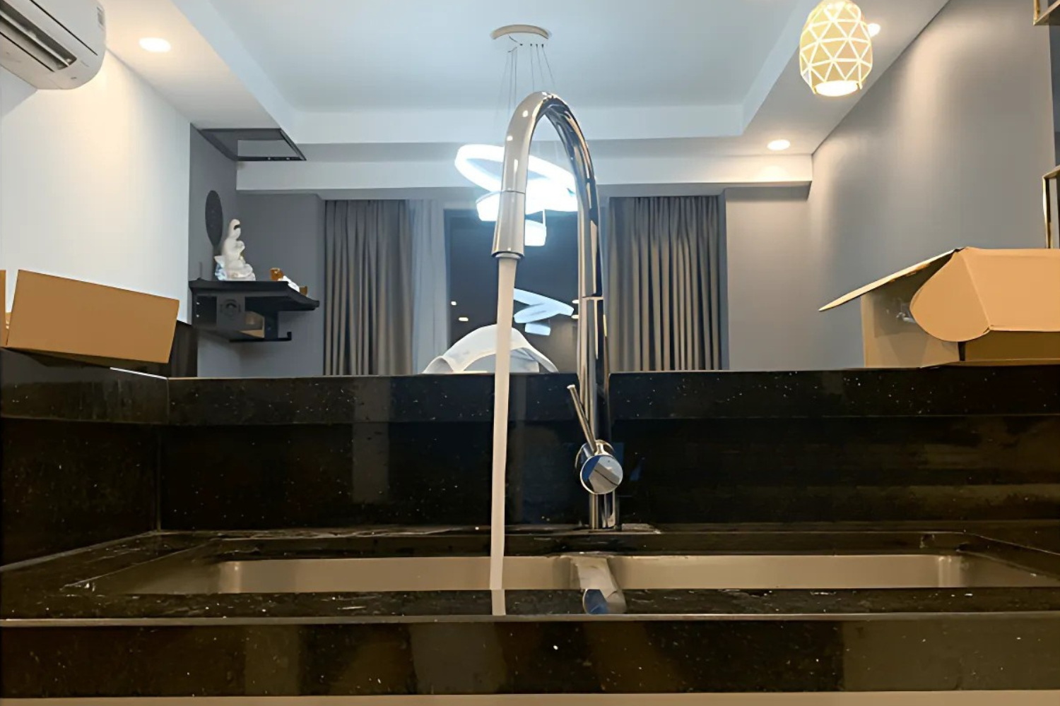 Vòi Rửa Chén Nóng Lạnh Dây Rút Hafele HT21-CH1P245 (577.55.220) | Đồng Thau Mạ Chrome