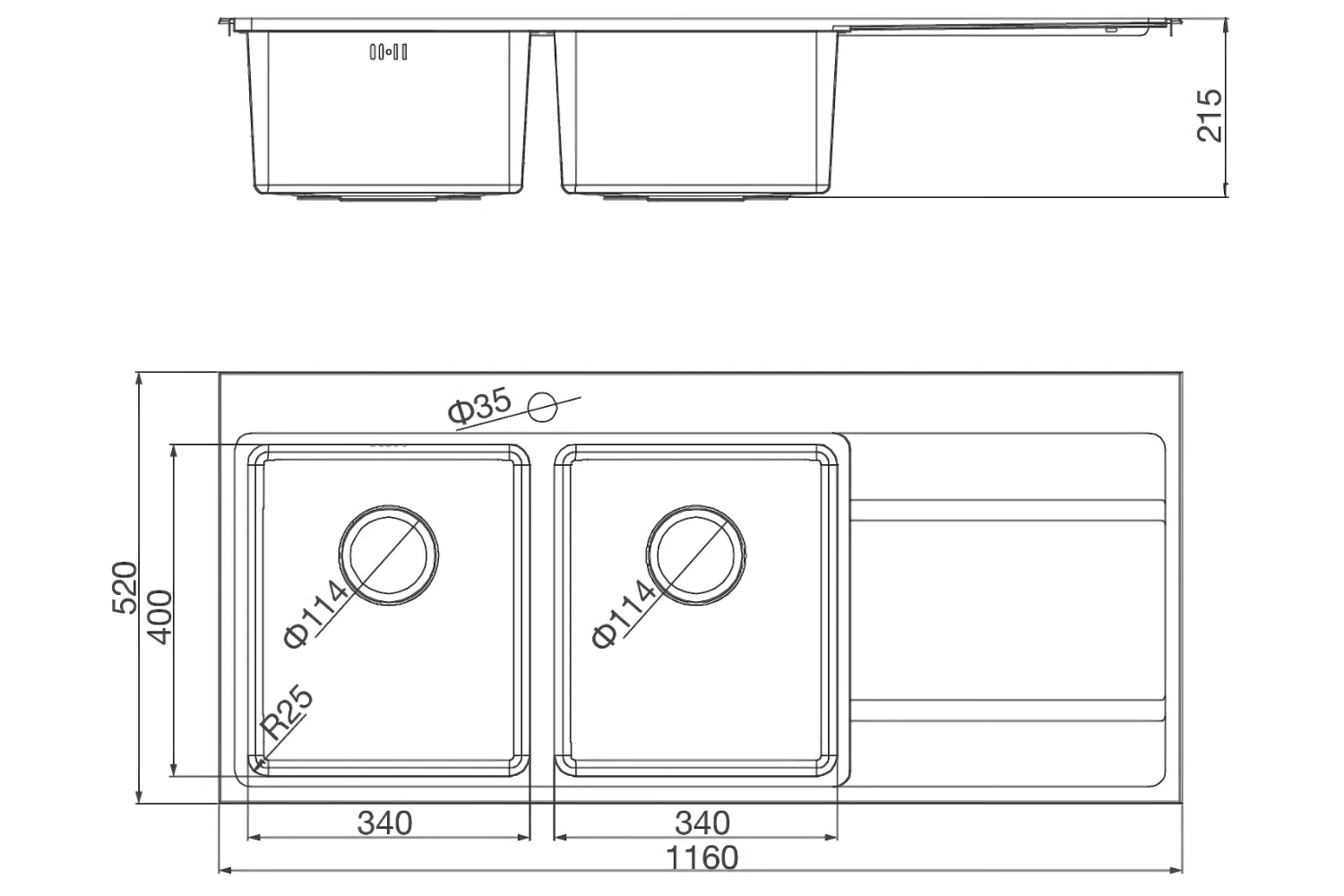 Máy Rửa Chén 2 Hố Inox 304 Malloca MS 7818