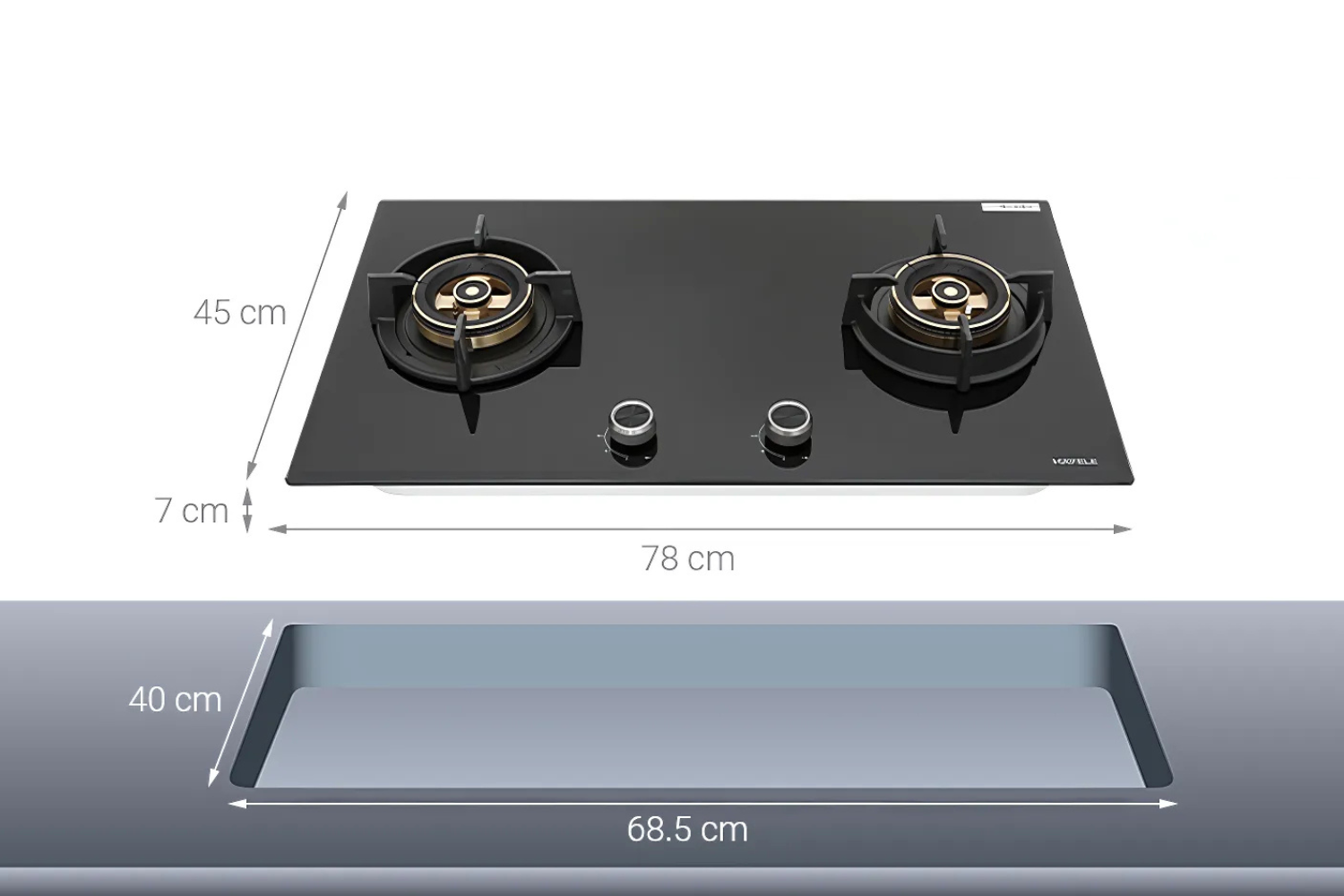 Bếp Gas Đôi Hafele HC-G782B (538.66.507) - Bếp Âm 02 Vùng Nấu