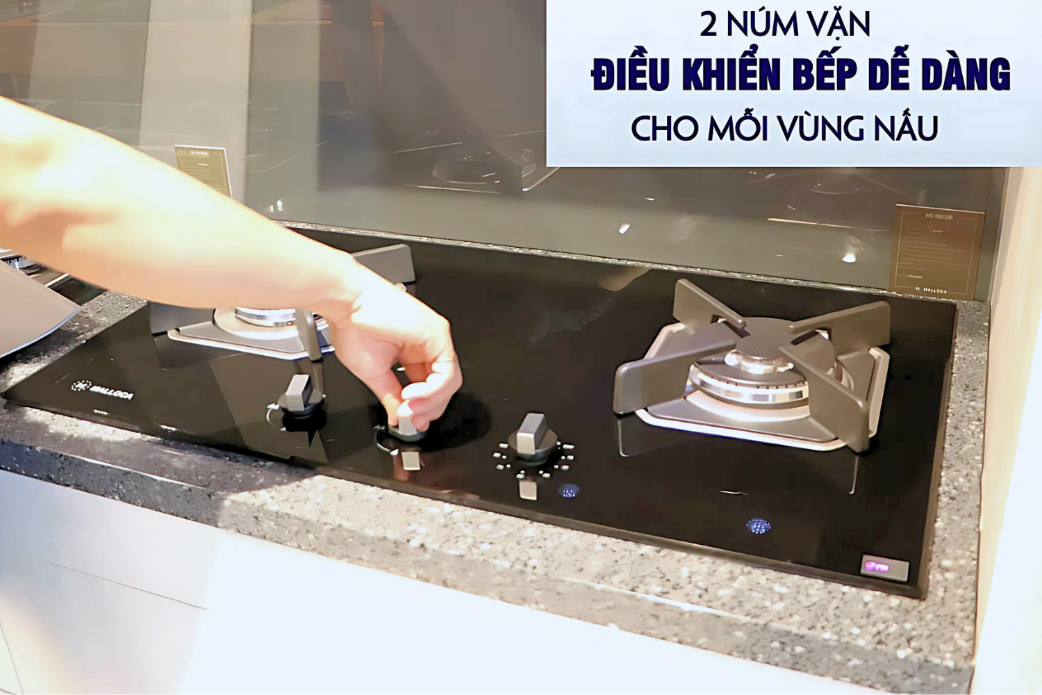 Bếp Gas Đôi Malloca AS 9602B - Bếp Âm 02 Vùng Nấu