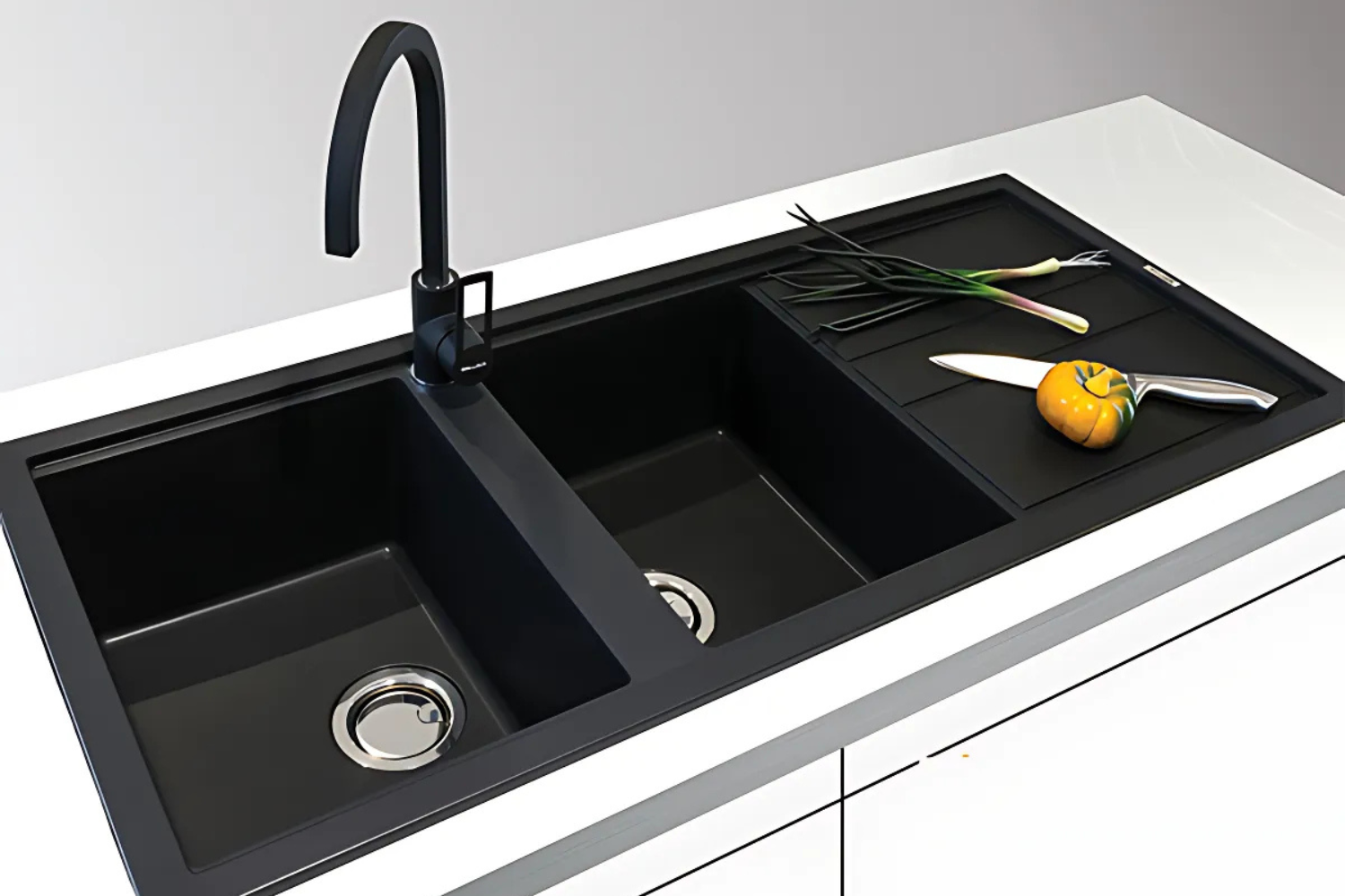 Vòi Rửa Bát Nóng Lạnh Malloca MF-040 | Đồng Thau Sơn Giả Đá, Màu Đen