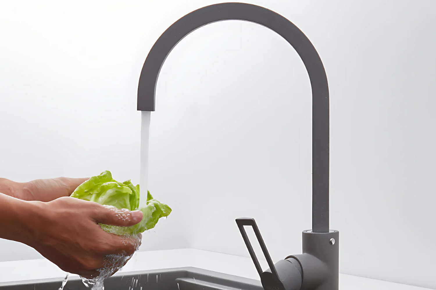 Vòi Rửa Bát Nóng Lạnh Malloca MF-073 | Đồng Thau Sơn Giả Đá, Màu Xám