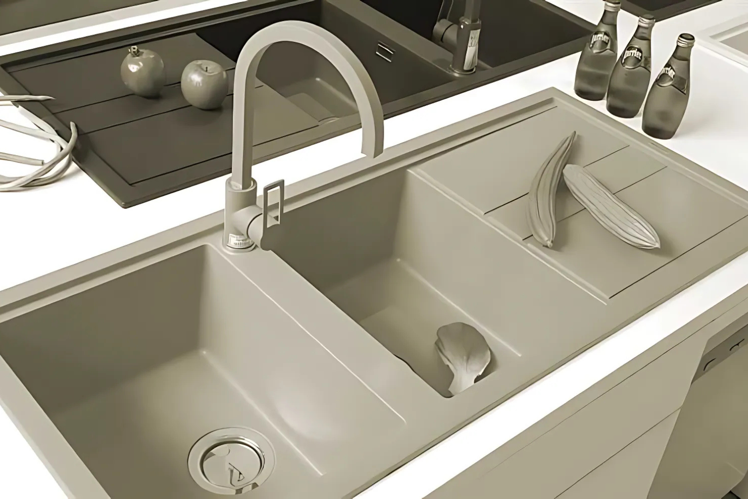 Vòi Rửa Bát Nóng Lạnh Malloca MF-043 | Đồng Thau Sơn Giả Đá, Màu Đất