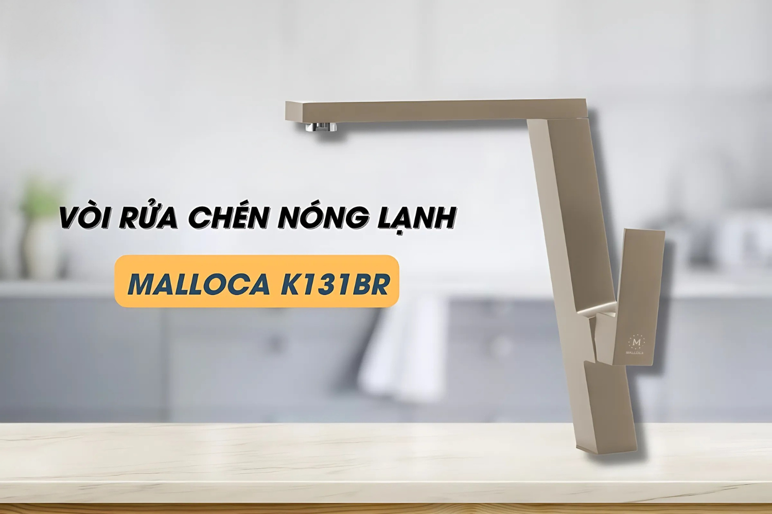 Vòi Rửa Bát Nóng Lạnh Malloca K131BR | Đồng Thau Sơn Giả Đá, Màu Đất