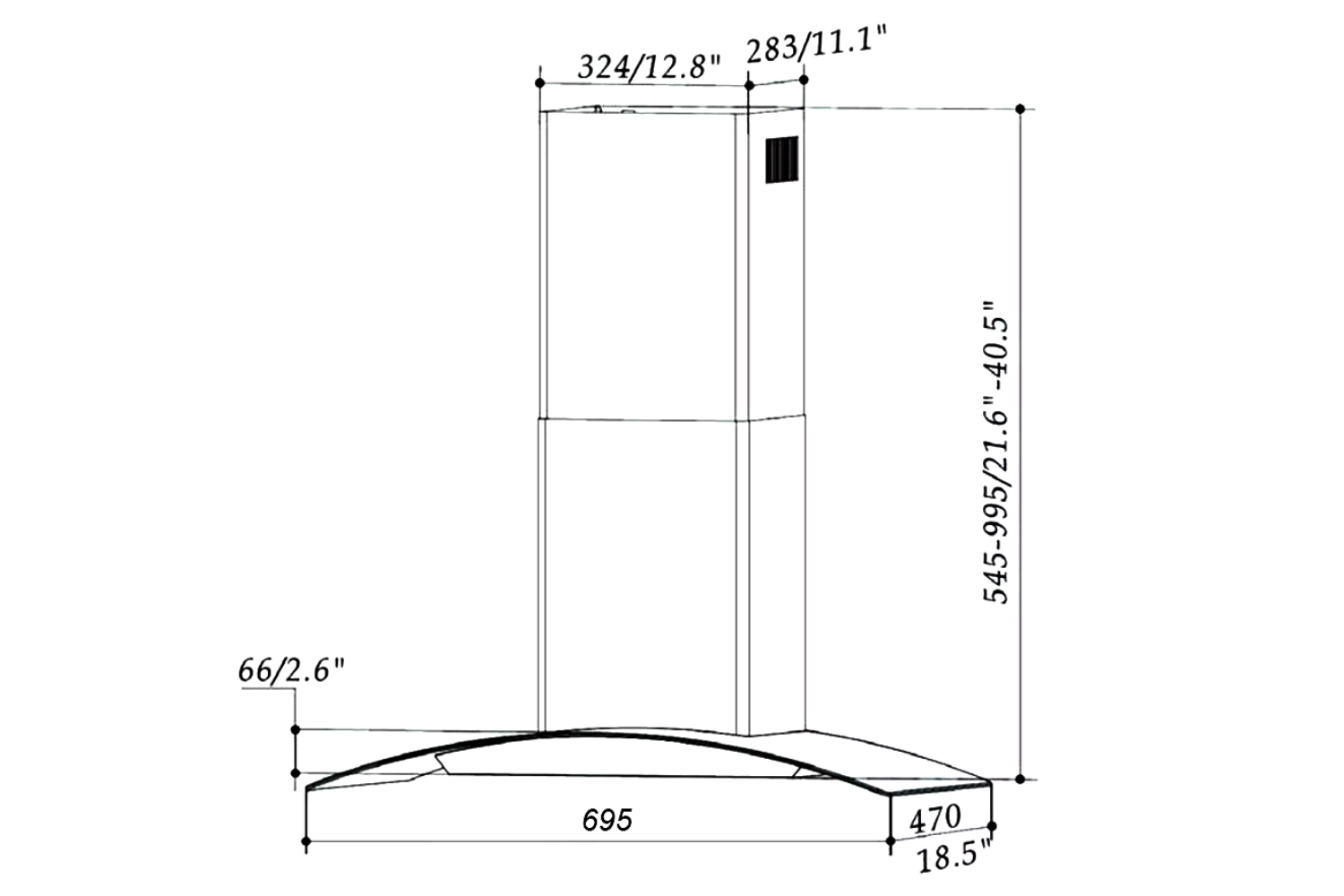 Hút Mùi Áp Tường Kính Cong Canzy CZ M6970