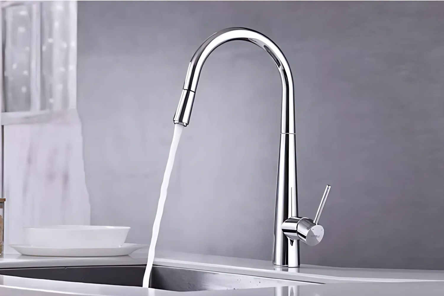 Vòi Rửa Chén Nóng Lạnh Dây Rút Hafele HT21-CH1P245 (577.55.220) | Đồng Thau Mạ Chrome