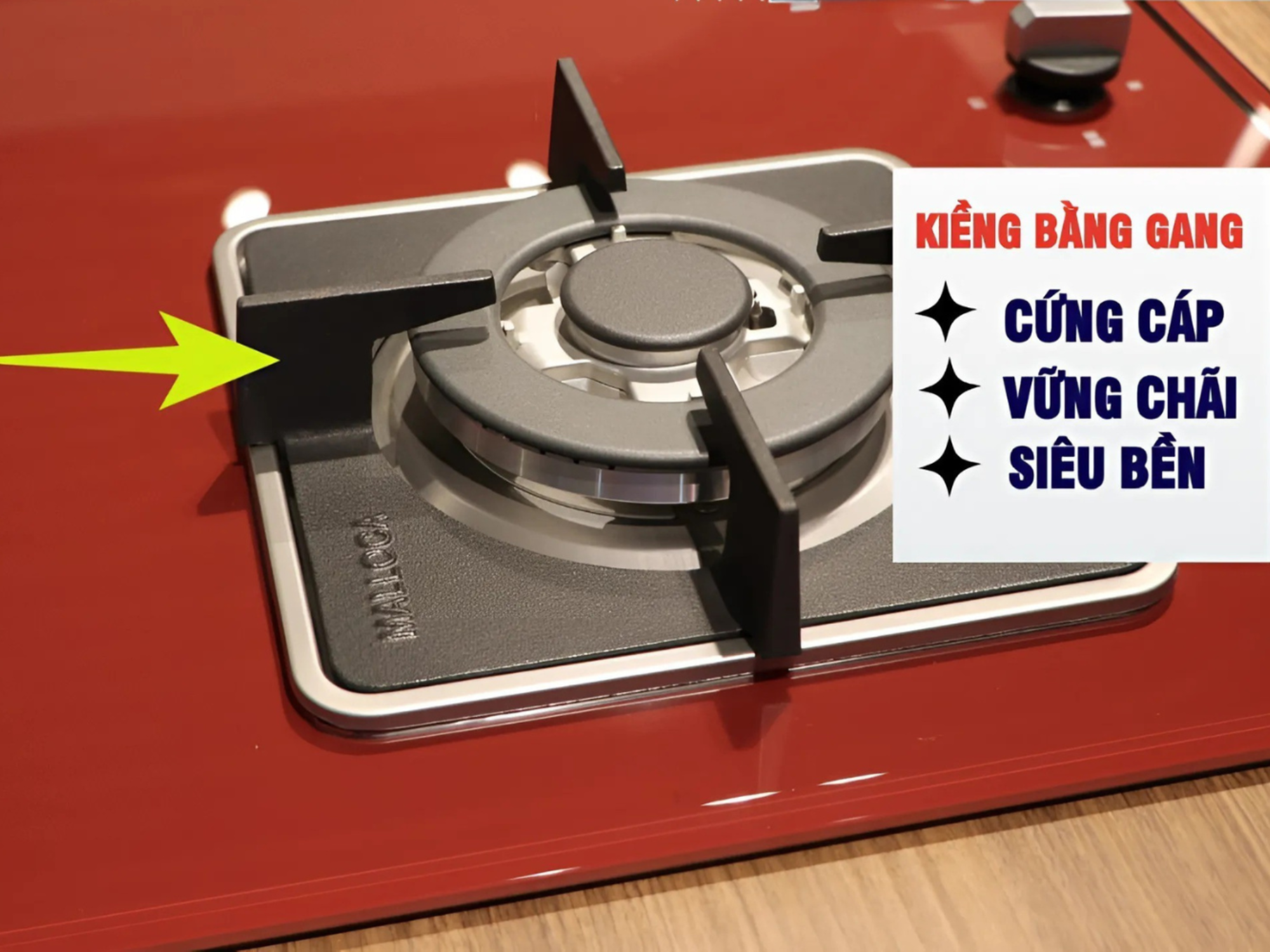 Bếp Gas Đôi Malloca AS 9402R (Màu Đỏ)  - Bếp Âm 02 Vùng Nấu