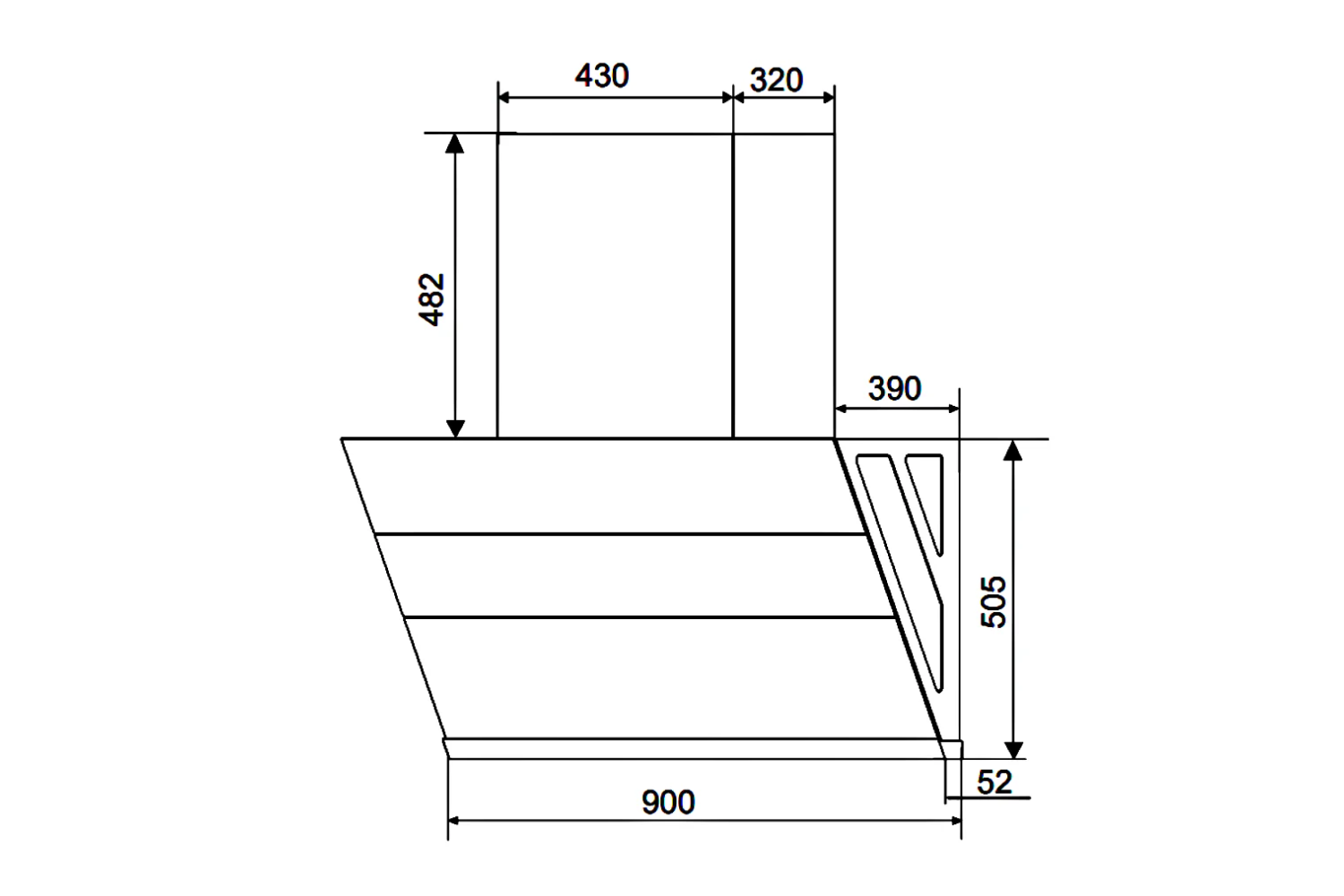 Máy hút mùi gắn tường Hafele HC-H902WC