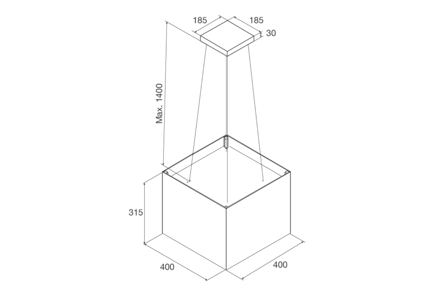 Máy hút mùi đảo Malloca CONCRETE K-400BR