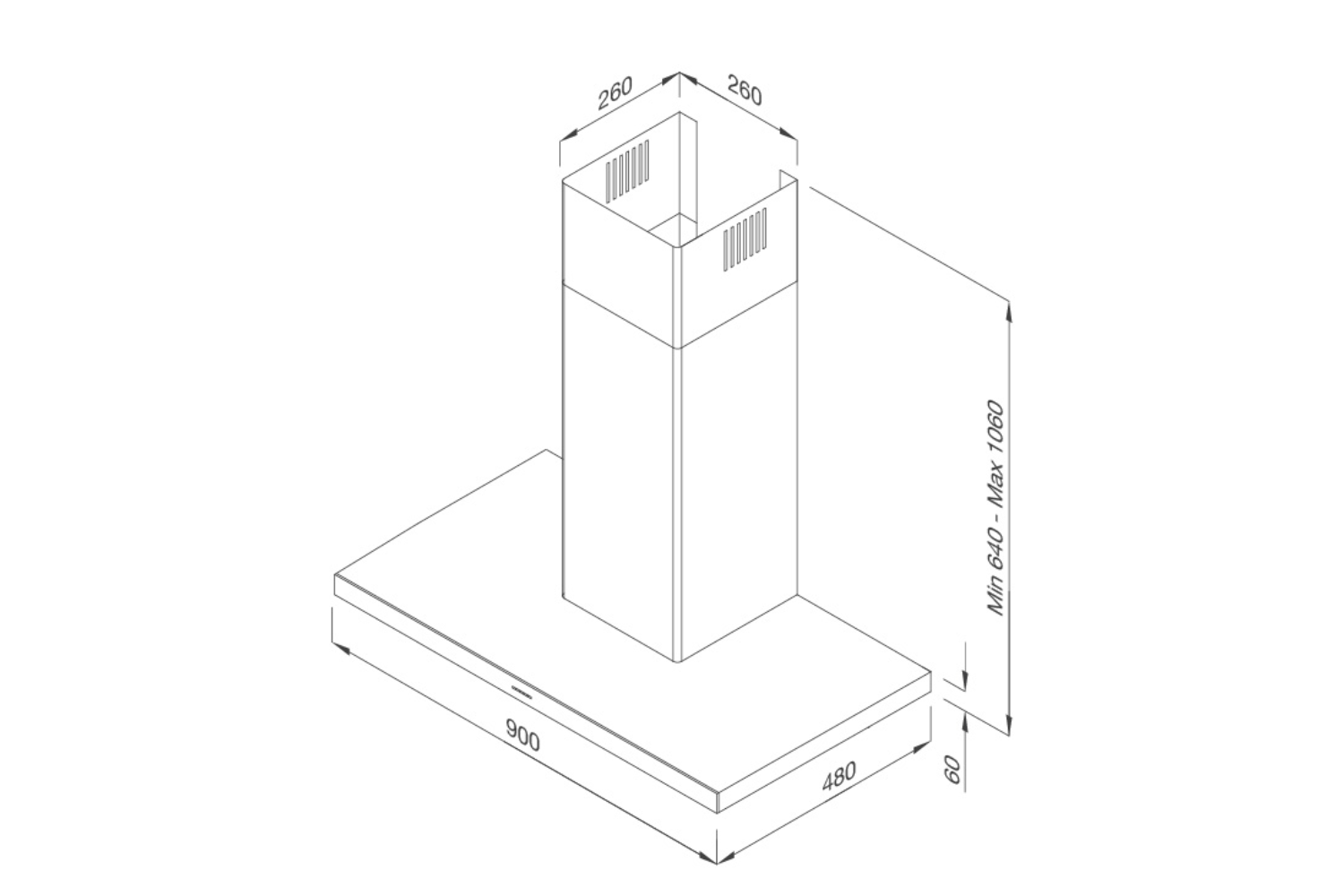 Máy hút mùi áp tường Malloca MIN F-205