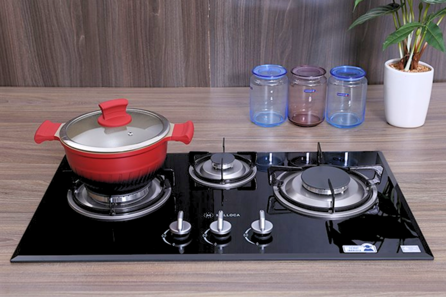 Bếp Gas Malloca GHG 733B - Bếp Âm 03 Vùng Nấu