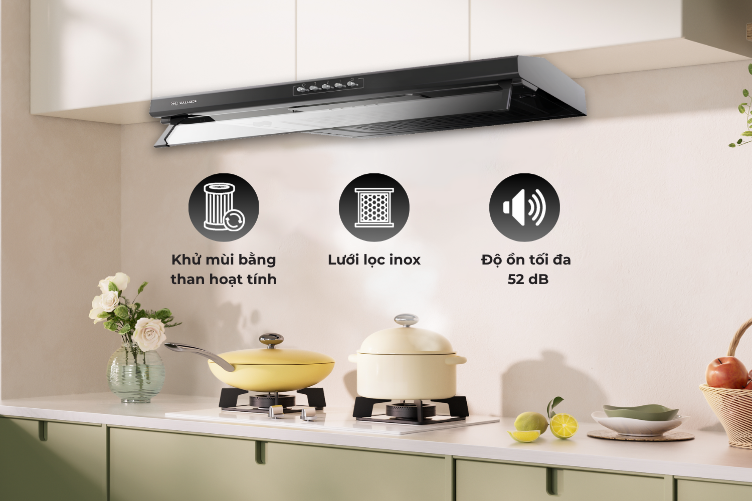 Máy hút mùi âm tủ Malloca H107B