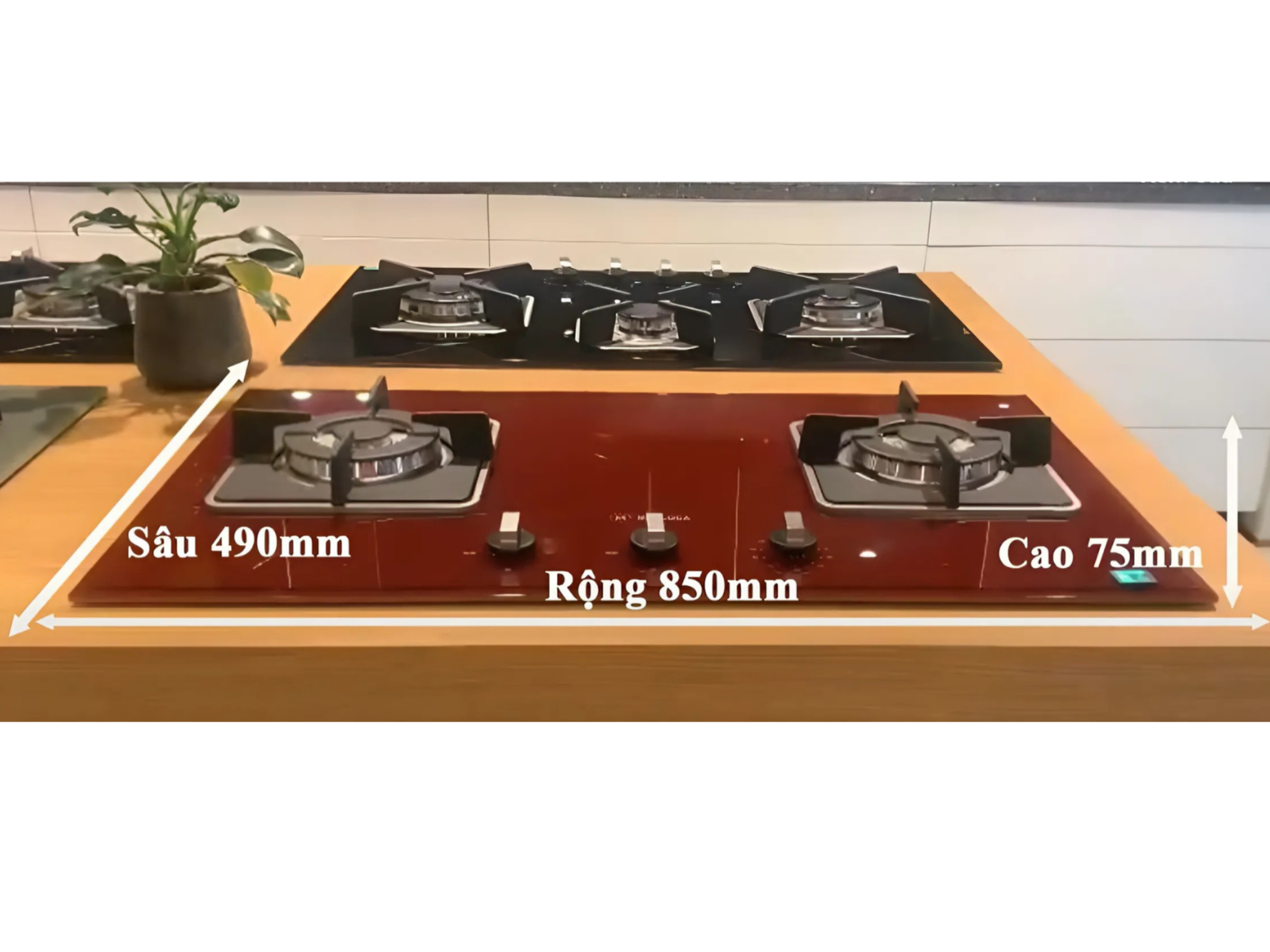 Bếp Gas Đôi Malloca AS 9402R (Màu Đỏ)  - Bếp Âm 02 Vùng Nấu