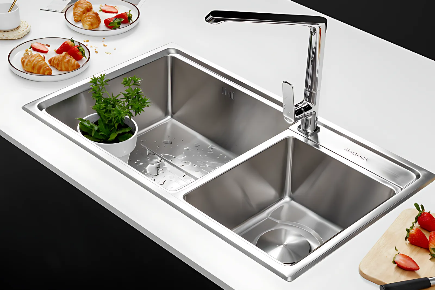 Chậu Rửa Bát 2 Hố Inox 304 Malloca MS 5082W