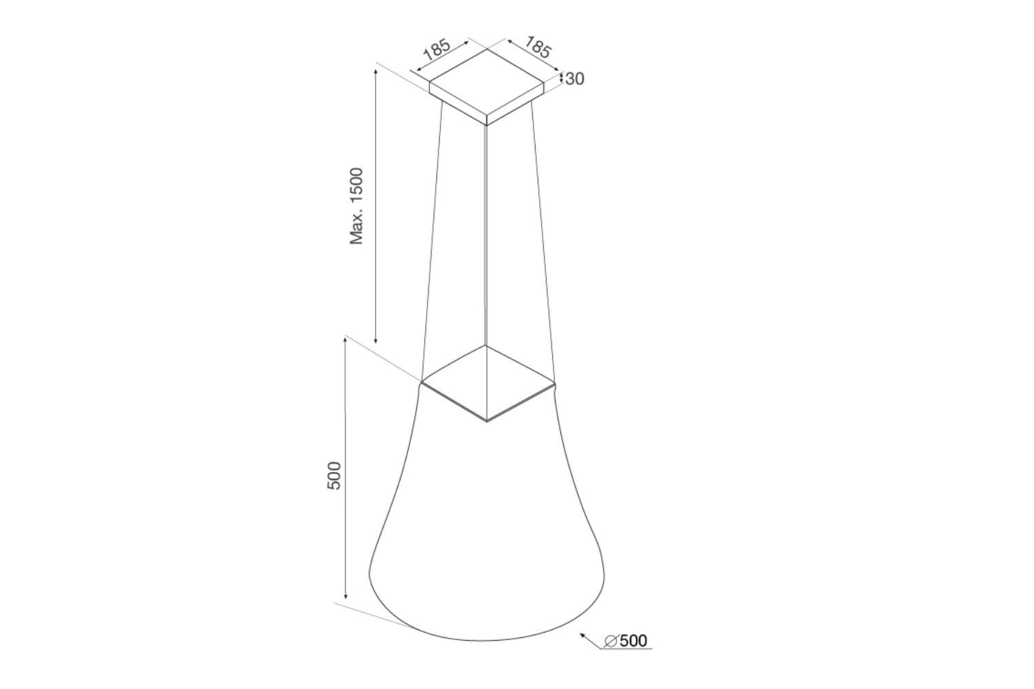 Máy hút mùi đảo Malloca ADEL P-3810