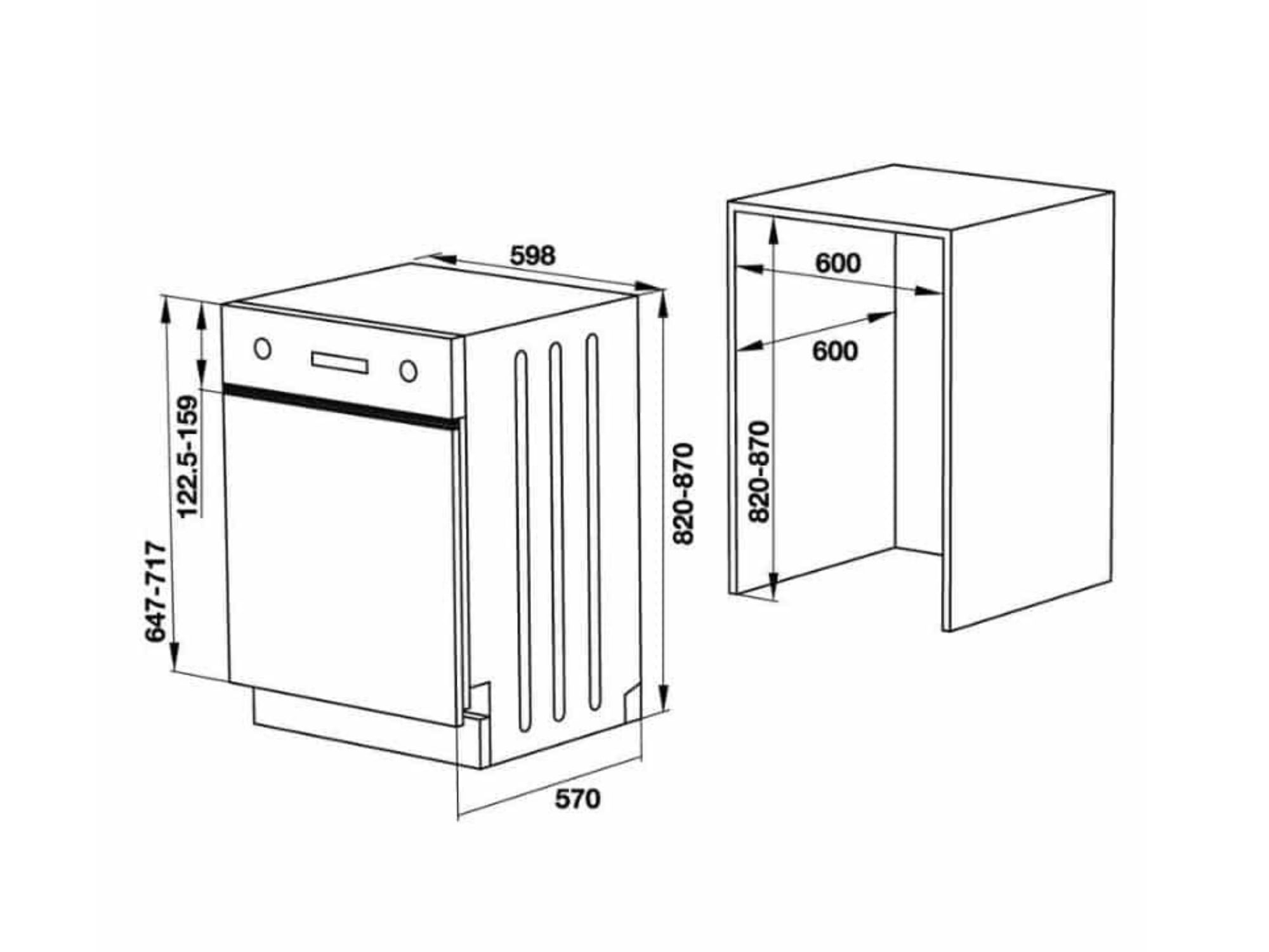 Máy Rửa Bát Âm Bán Phần Hafele HDW-HI60B 533.23.210