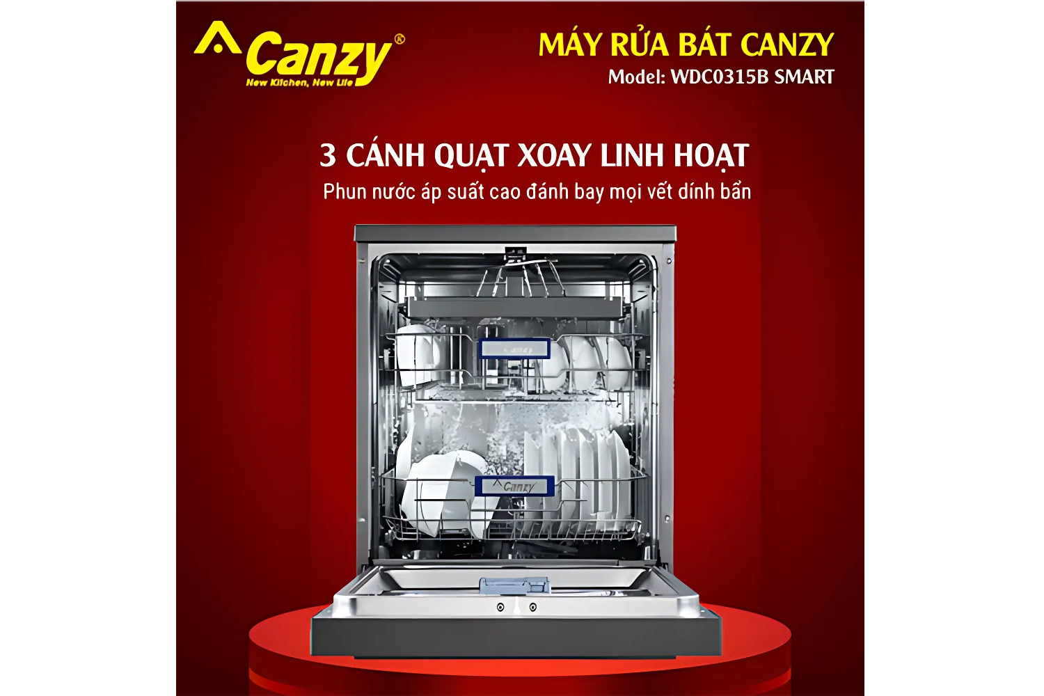 Máy Rửa Bát Độc Lập/Lắp Âm Canzy CZ WDC0315B SMART