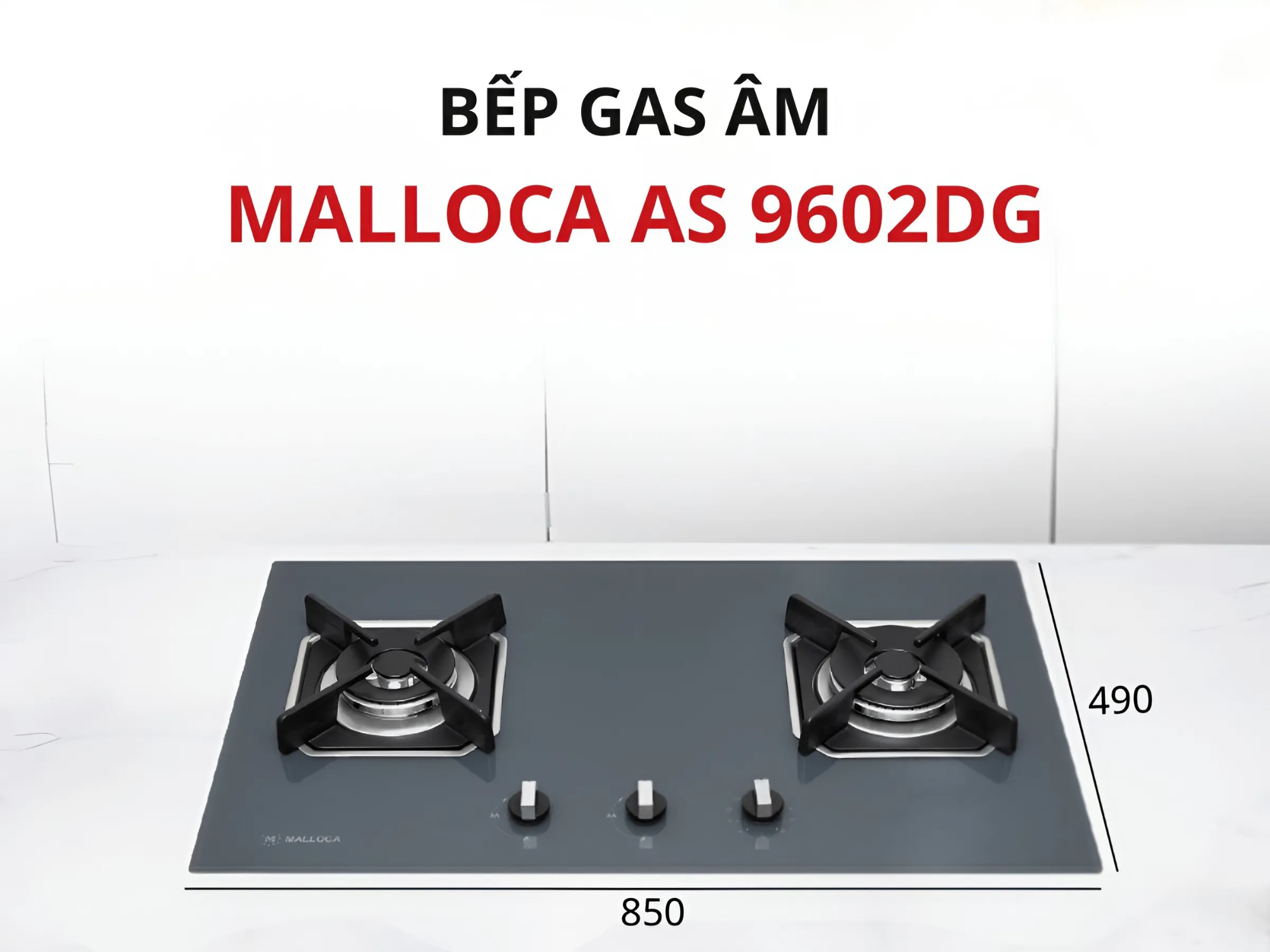 Bếp Gas Đôi Malloca AS 9602DG - Bếp Âm 02 Vùng Nấu