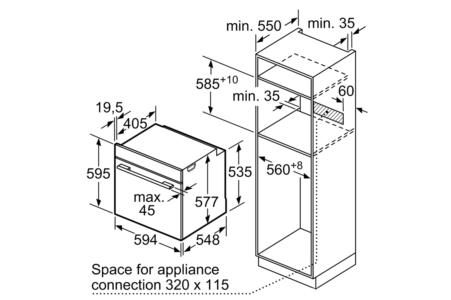 Lò Nướng Bosch HBG634BB1B Series 8 | Lắp Âm 71 Lít