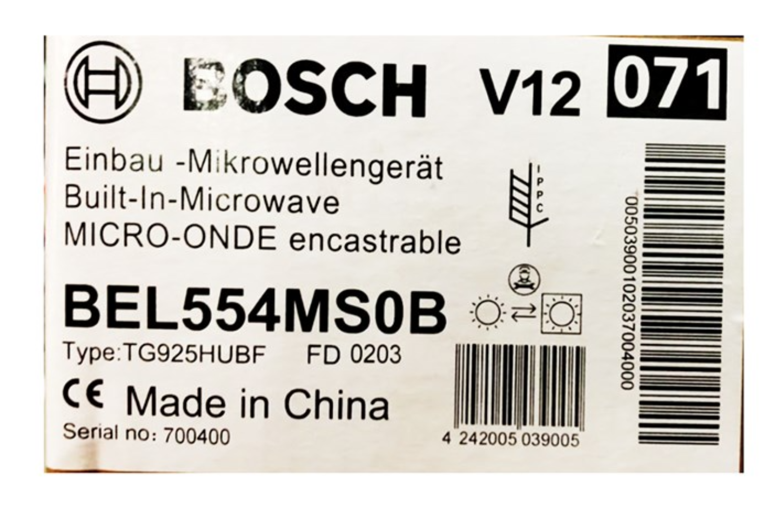 Lò Vi Sóng Có Nướng Bosch BEL554MS0B Series 6 | Lắp Âm 25 Lít