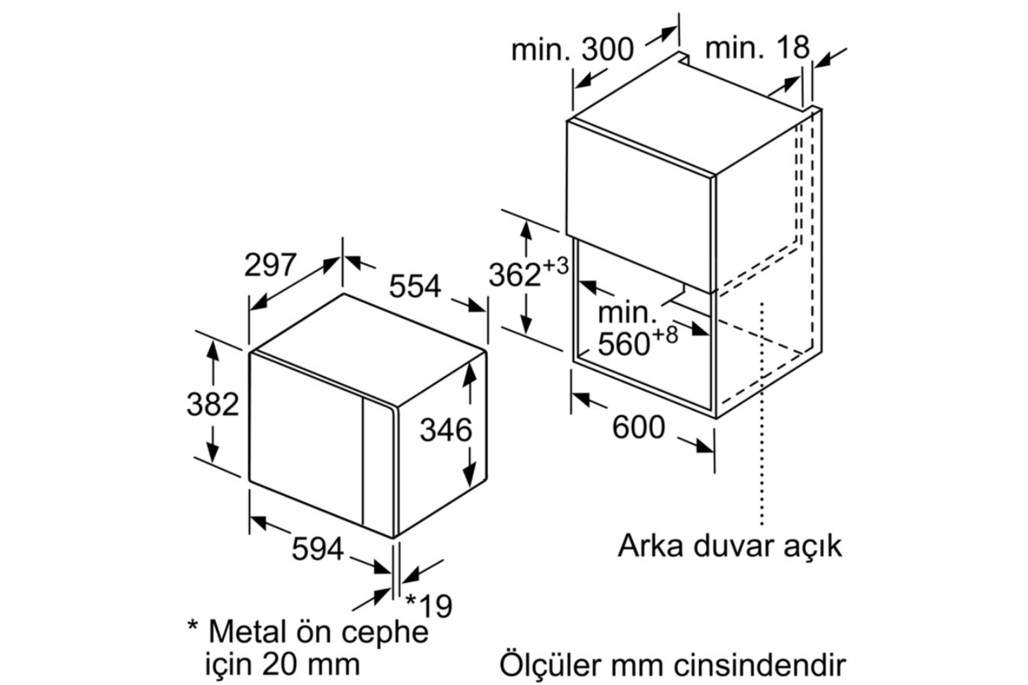 Lò Vi Sóng Âm Tủ Bosch BFL520MS0 Series 4 | Dung Tích 20 Lít