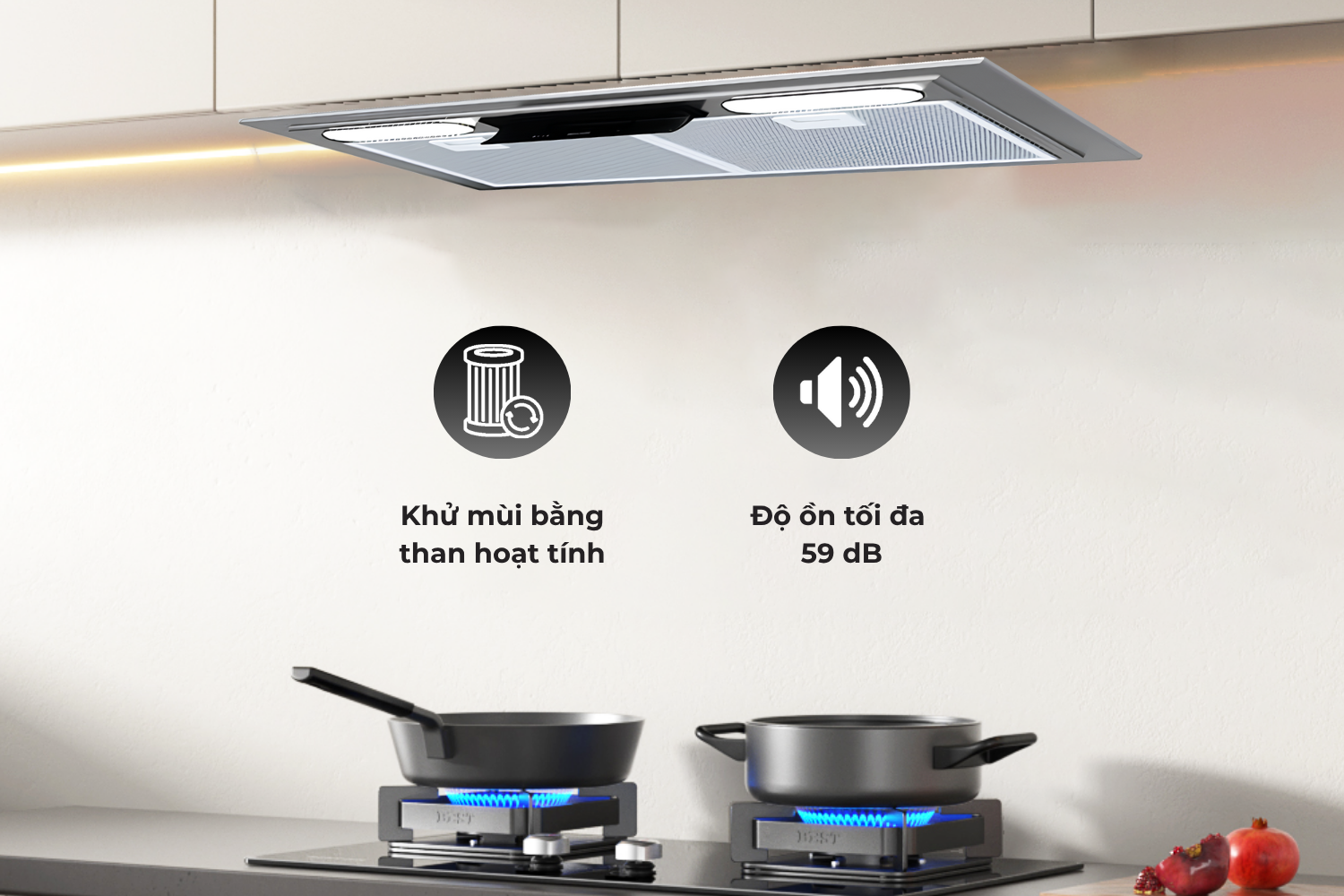 Máy hút mùi âm tủ Malloca K1153 | 53 cm