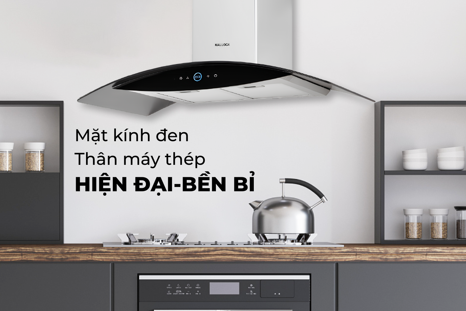 Máy hút mùi áp tường Malloca MC 9018HS