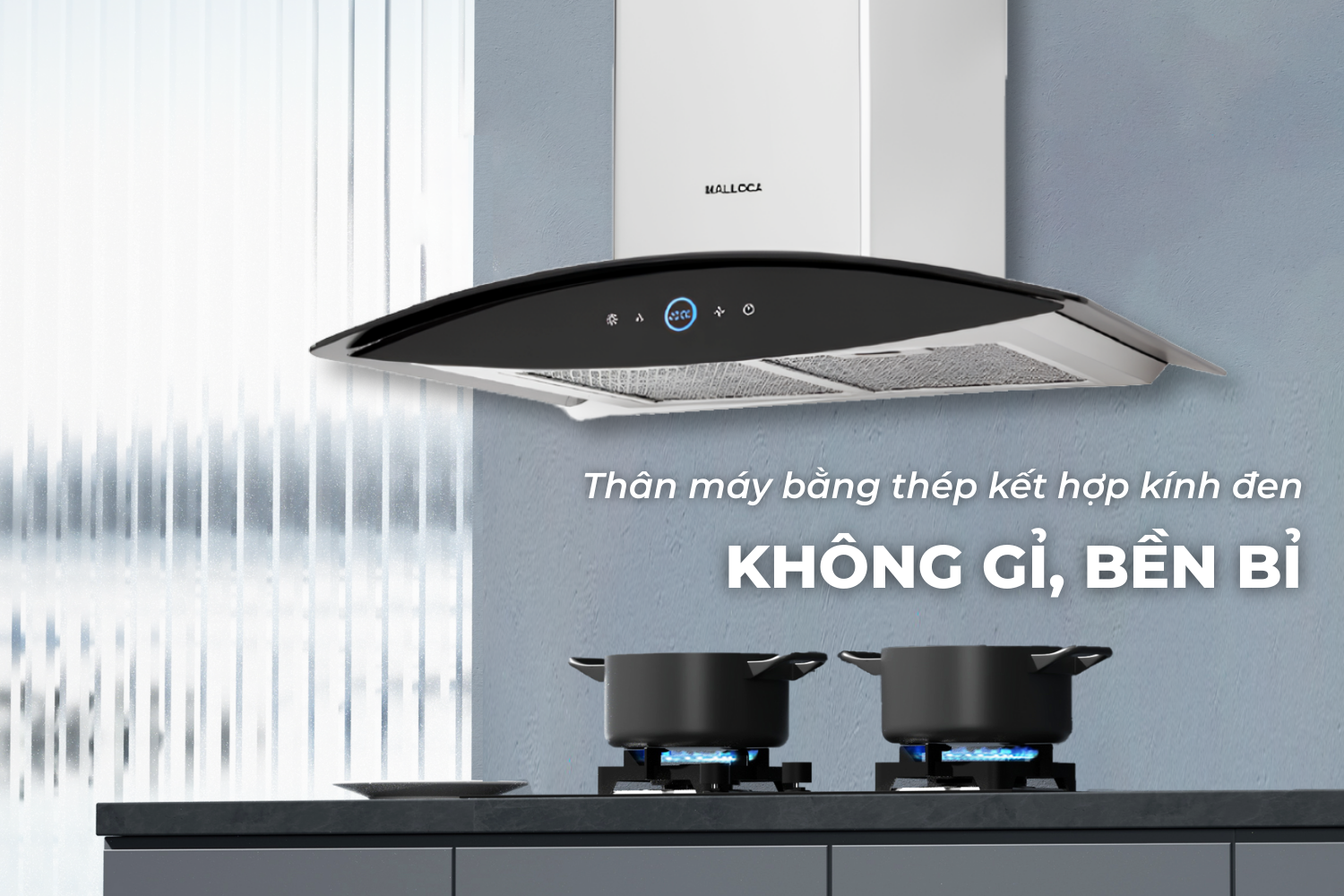 Máy hút mùi áp tường Malloca MC 7018HS