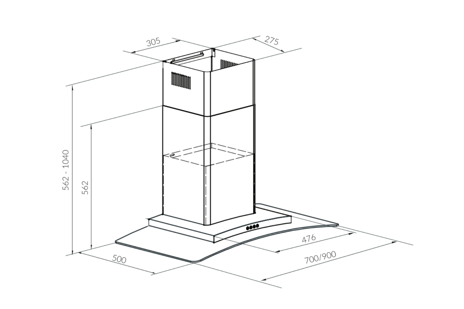 Máy hút mùi gắn tường Eurosun EH-70AF81S | 70cm
