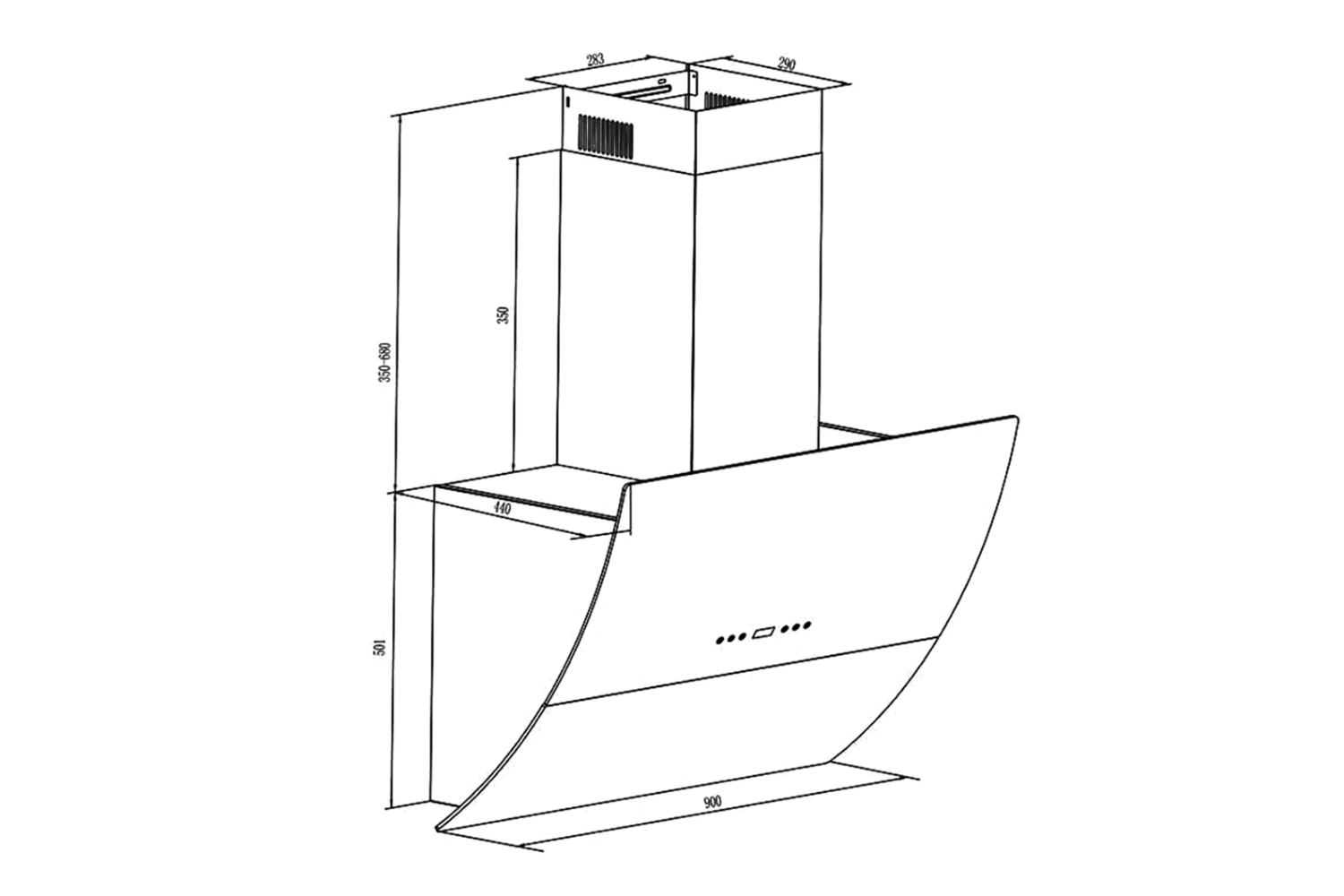 Máy Hút Mùi Kính Vát Cong Canzy CZ 2890GH