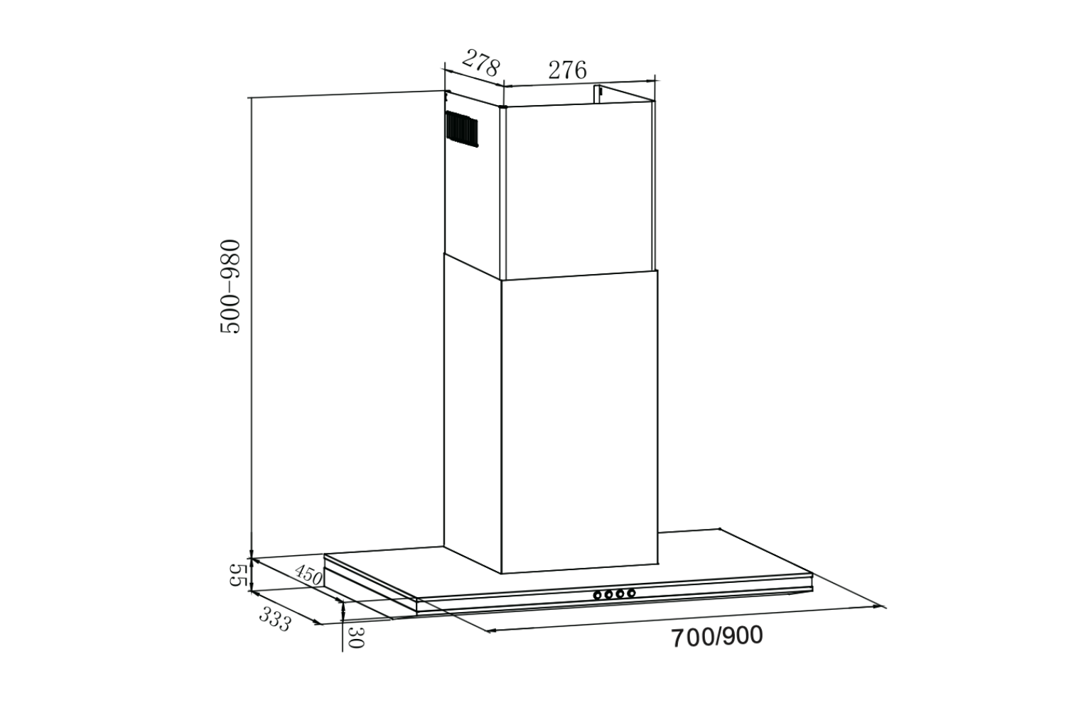 Máy hút mùi gắn tường Eurosun EH-70AF75 | 70 cm