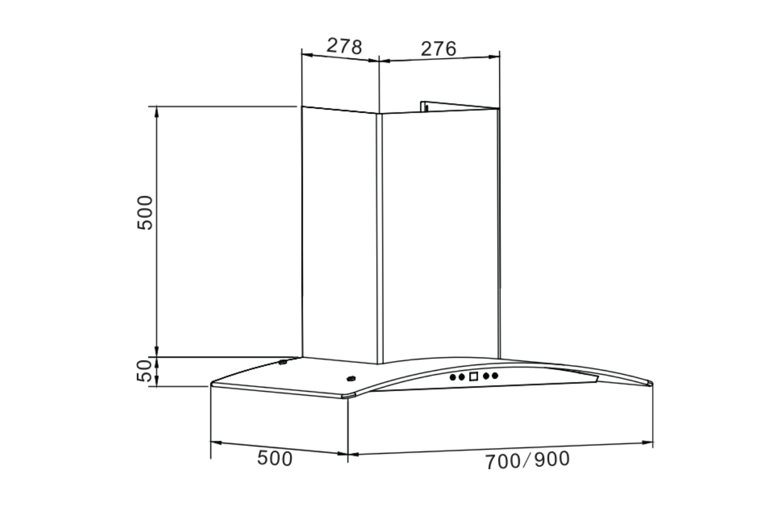 Máy hút mùi gắn tường Eurosun EH-70K27S | 70cm