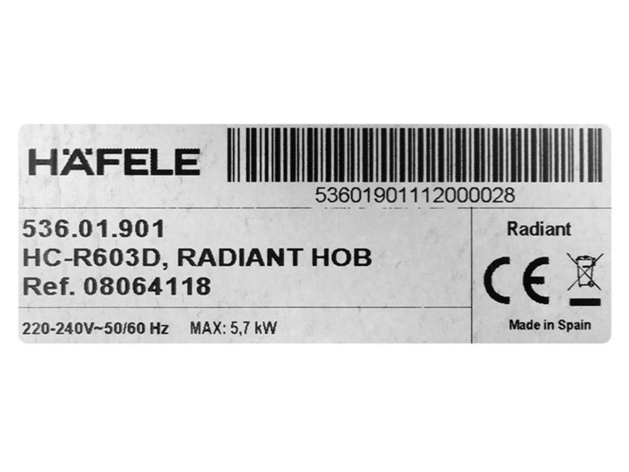Bếp Điện Âm Hafele HC-R603D (536.01.901) | 03 Vùng Nấu Hồng Ngoại