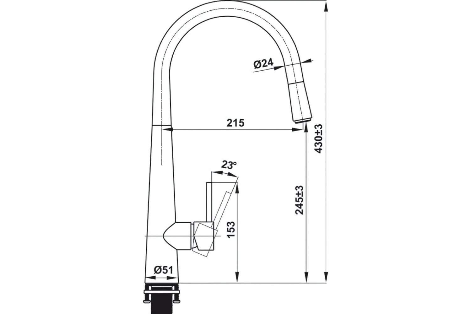 Vòi Rửa Chén Nóng Lạnh Dây Rút Hafele HT21-CH1P245 (577.55.220) | Đồng Thau Mạ Chrome