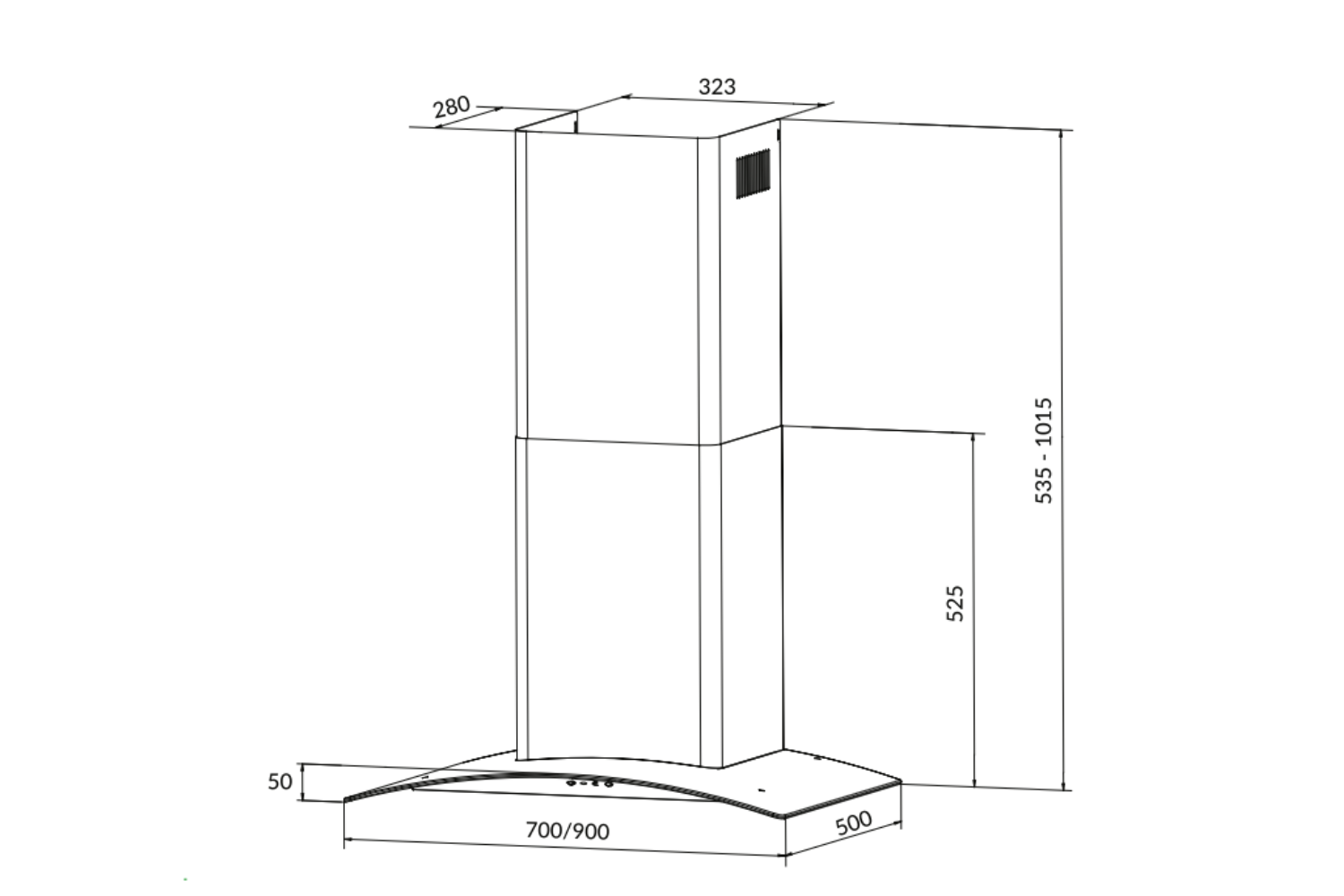 Máy hút mùi gắn tường Eurosun EH-90K21B | 90cm