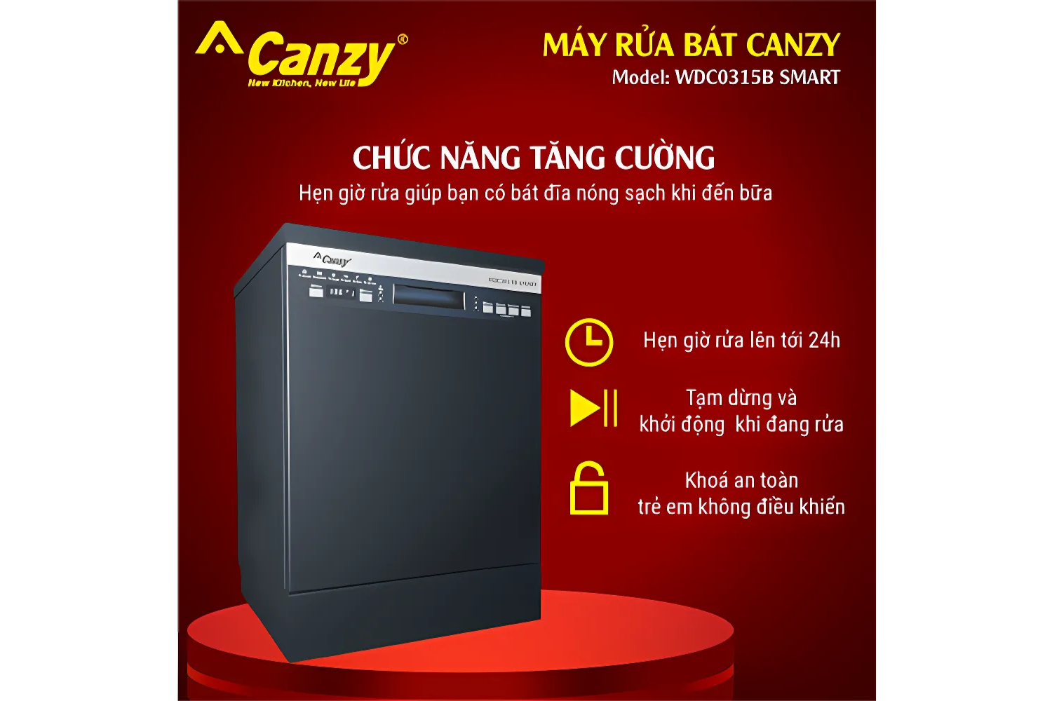 Máy Rửa Bát Độc Lập/Lắp Âm Canzy CZ WDC0315B SMART