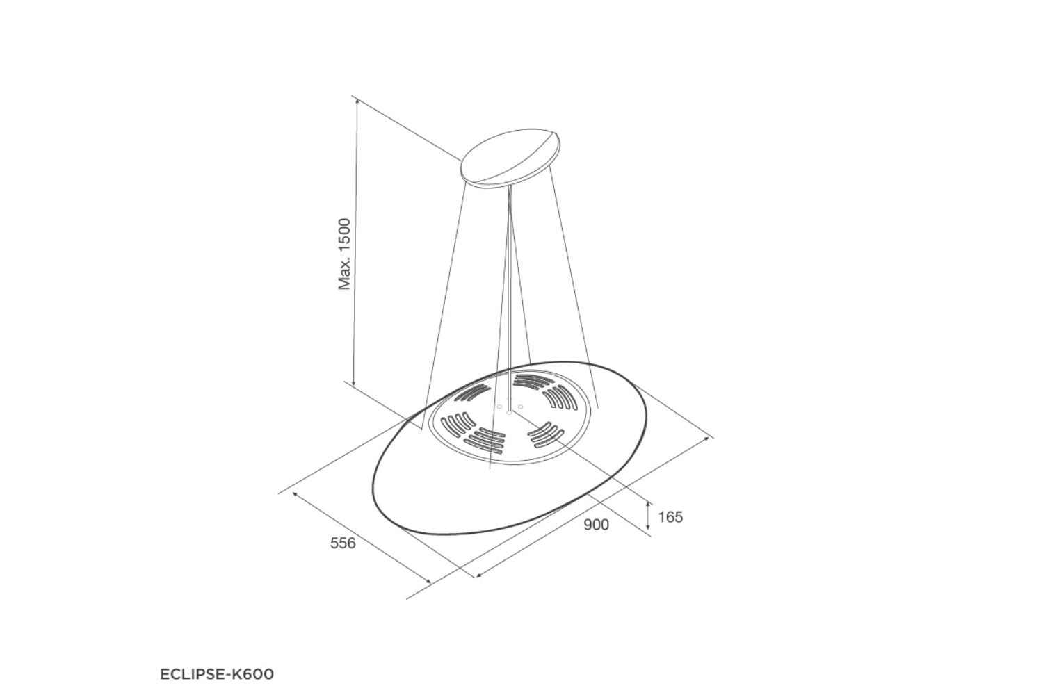 Máy hút mùi đảo Malloca ECLIPSE-K600