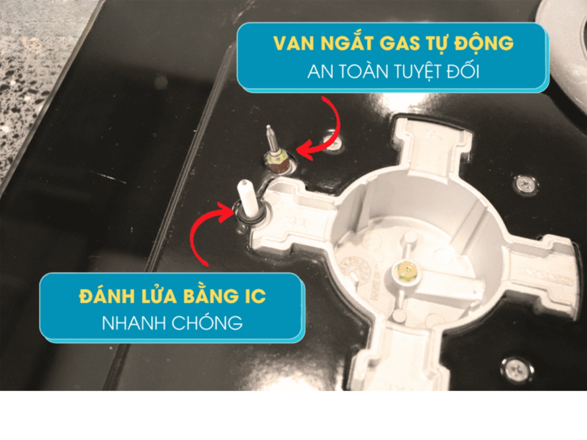 Bếp Gas Đôi Malloca AS 9502B (Màu Đen) - Bếp Lắp Âm 02 Vùng Nấu