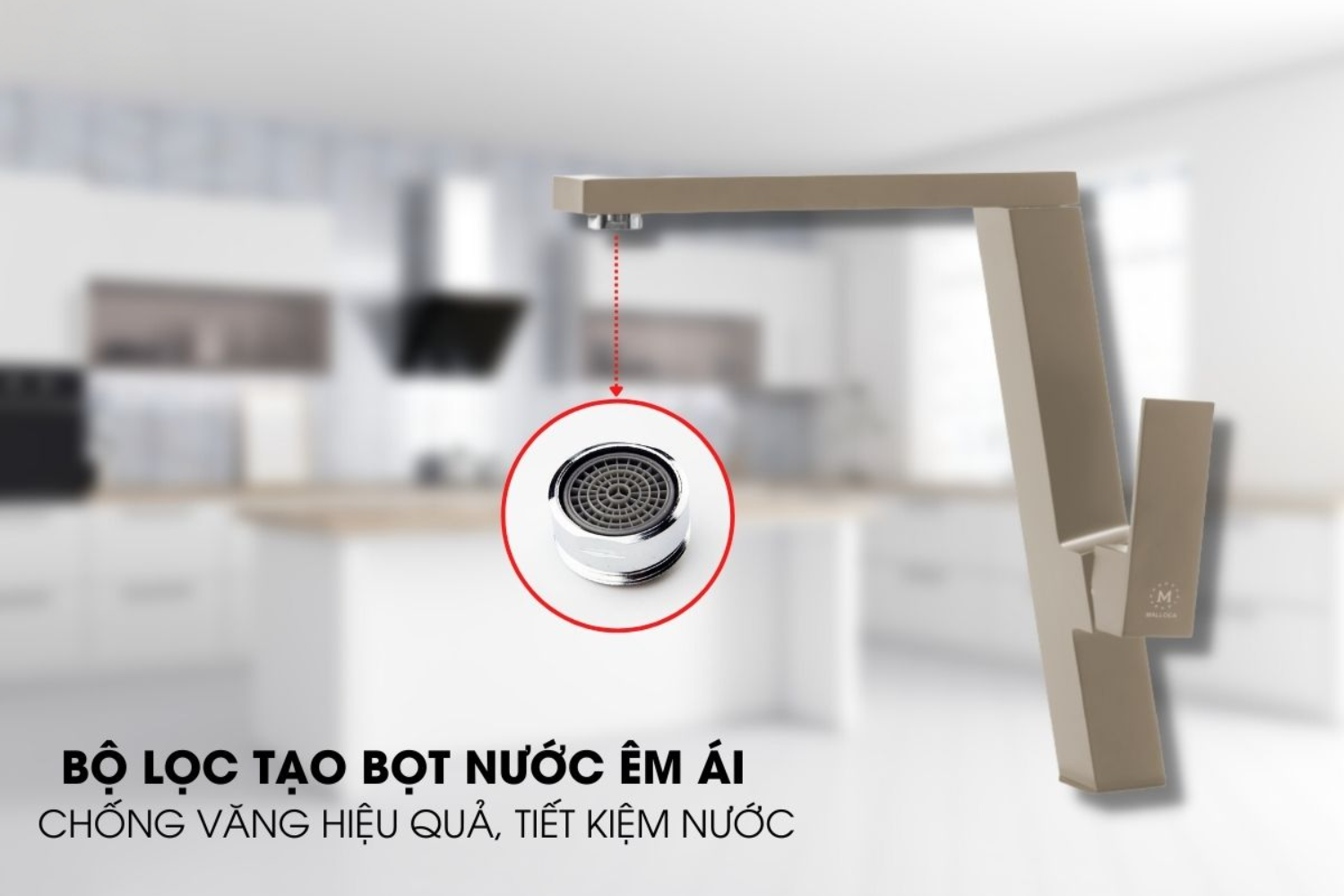 Vòi Rửa Bát Nóng Lạnh Malloca K131BR | Đồng Thau Sơn Giả Đá, Màu Đất