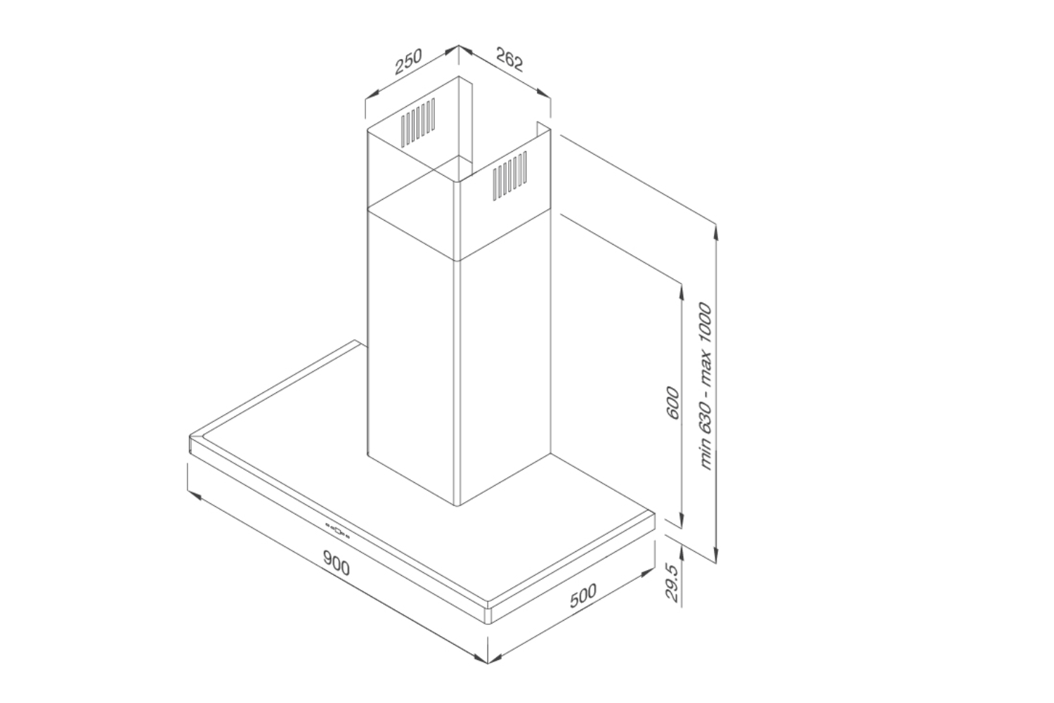 Máy hút mùi áp tường Malloca SLIM K1522