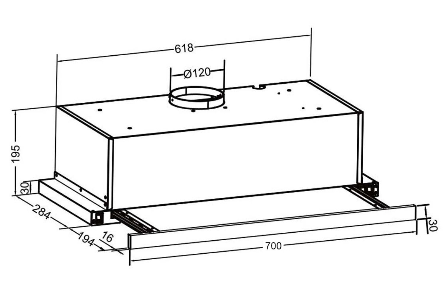 Máy hút mùi âm tủ Eurosun EH-70AF68B | 70cm
