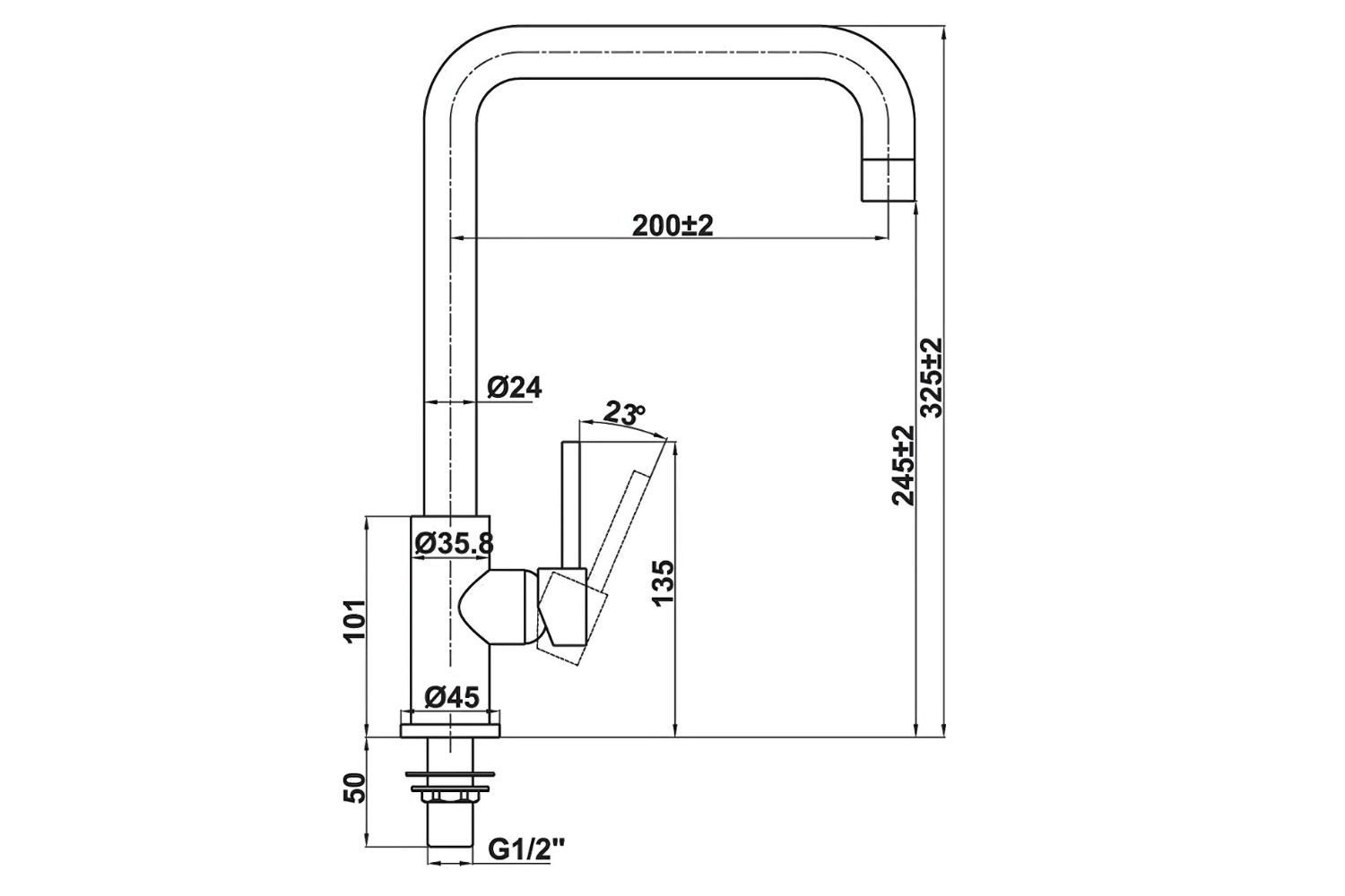 Vòi Rửa Chén Nóng Lạnh Hafele HT21-CH1F220U 577.55.250 | Đồng Thau Mạ Chrome