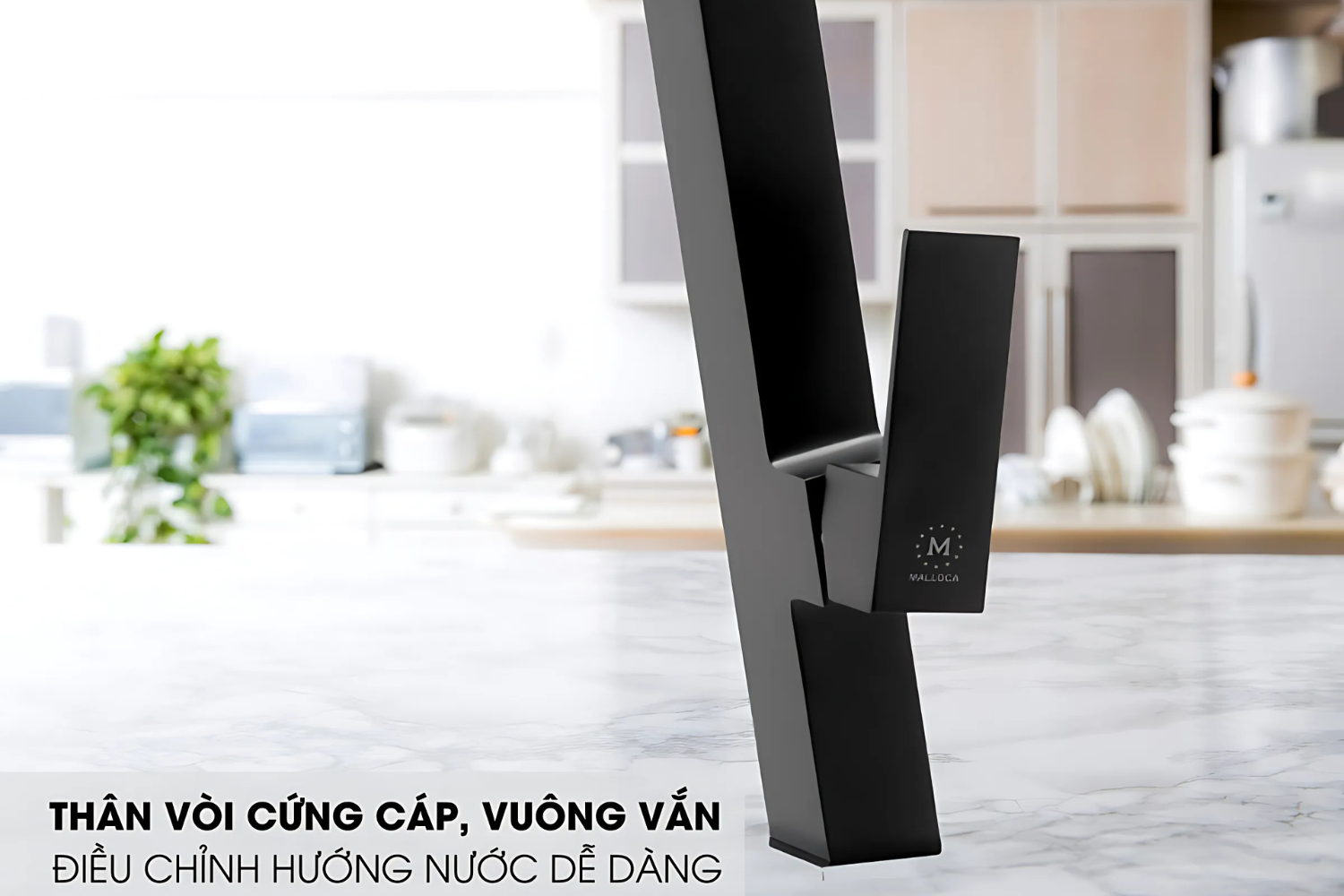 Vòi Rửa Bát Nóng Lạnh Malloca K131BL | Đồng Thau Sơn Giả Đá, Màu Đen