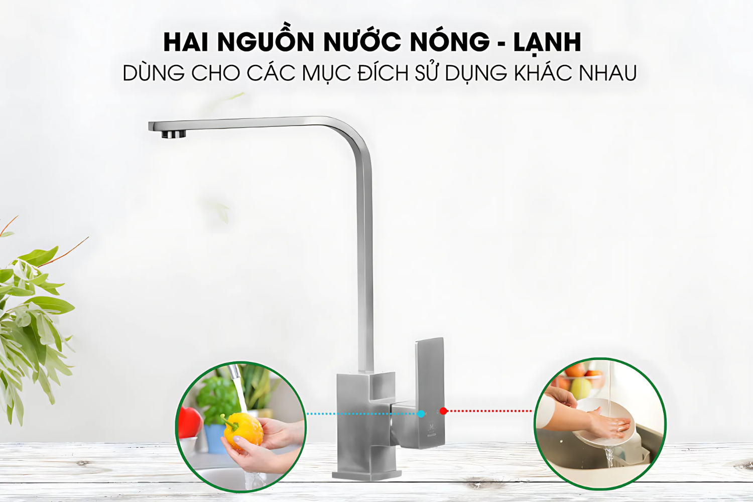 Vòi Rửa Bát Nóng Lạnh Malloca K536S | Inox 304