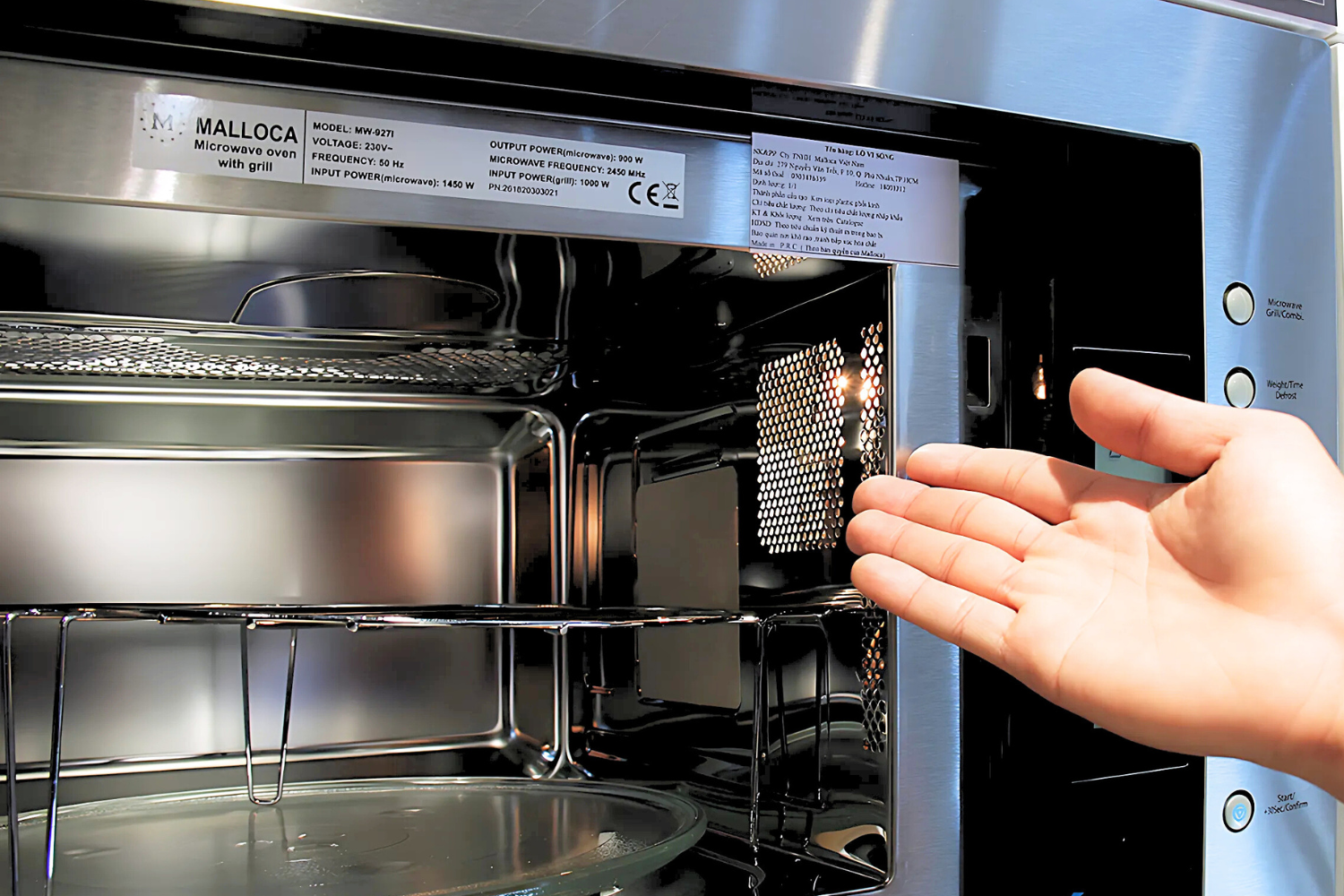 Lò Vi Sóng Có Nướng Malloca MW-927I | Lắp Âm 27 Lít